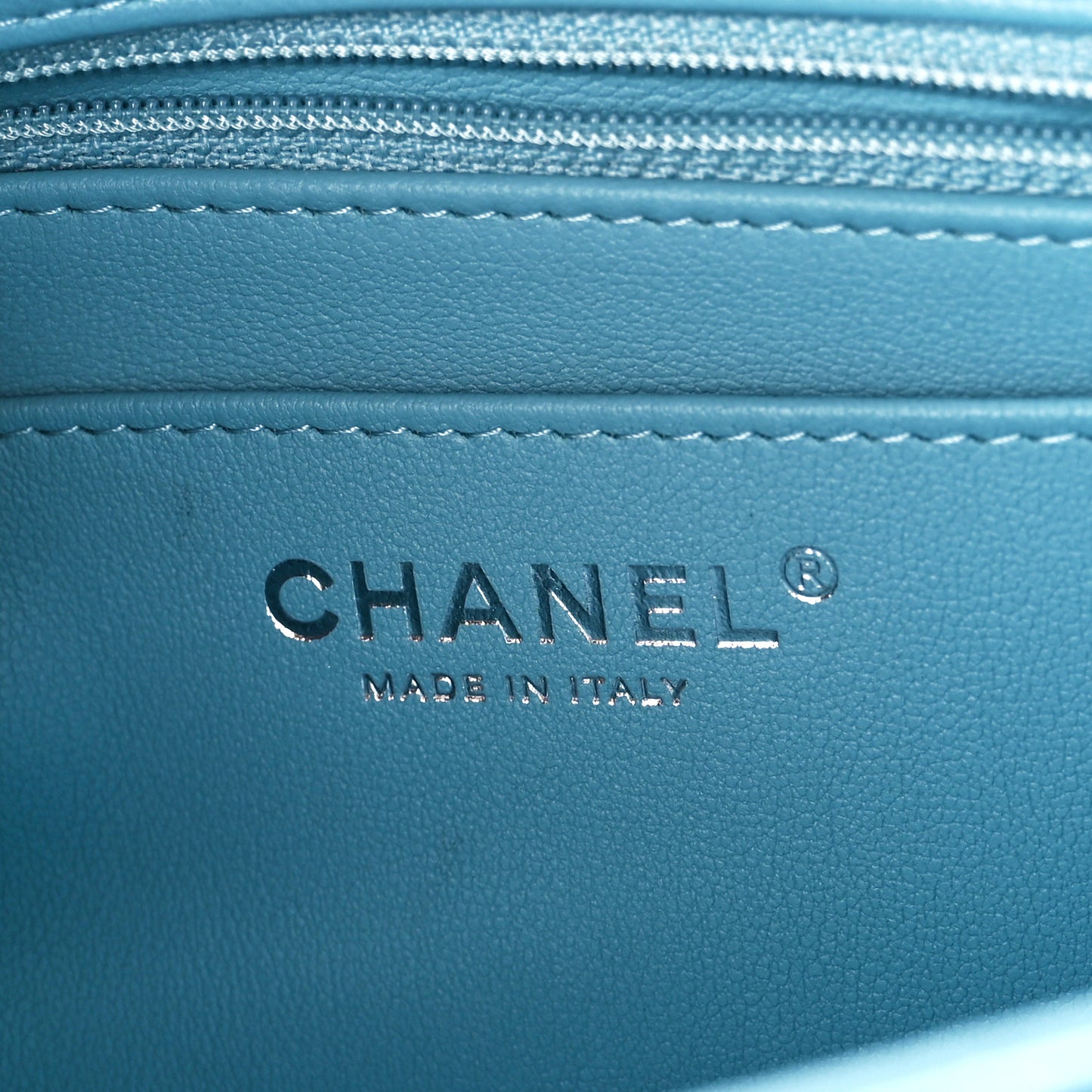 Lambskin Quilted Mini Square Flap Blue