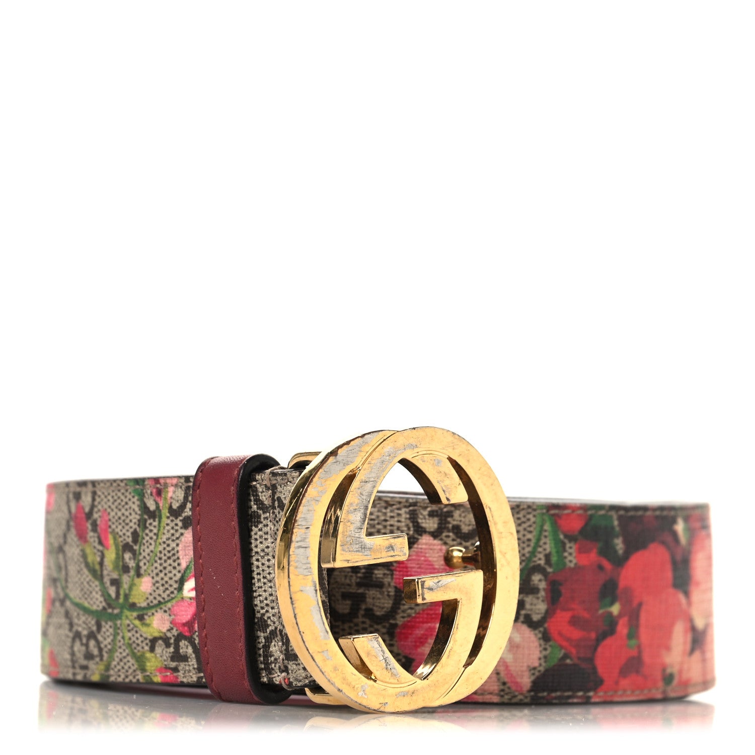 Gucci GG Supreme Monogram Blooms Moon Calfskin Interlocking G 37mm