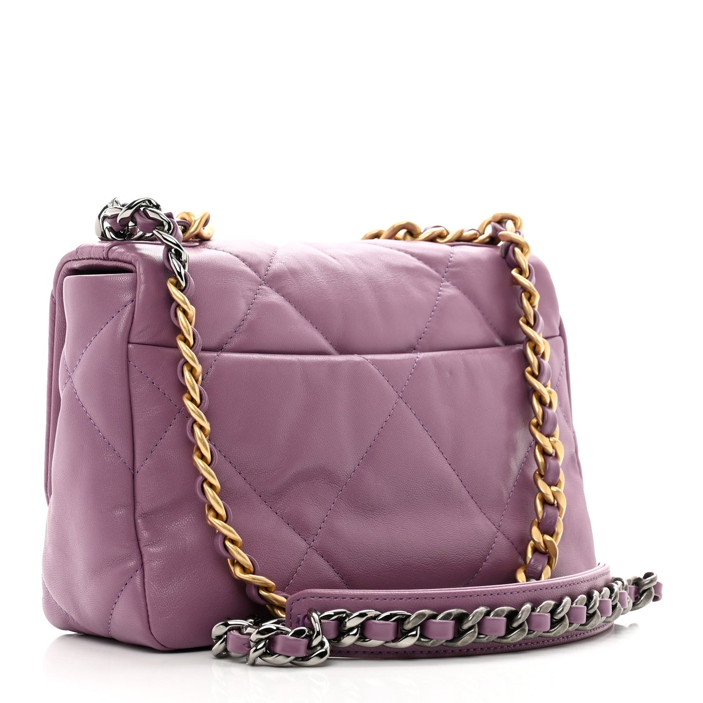Lambskin Quilted Medium Chanel 19 Flap Purple