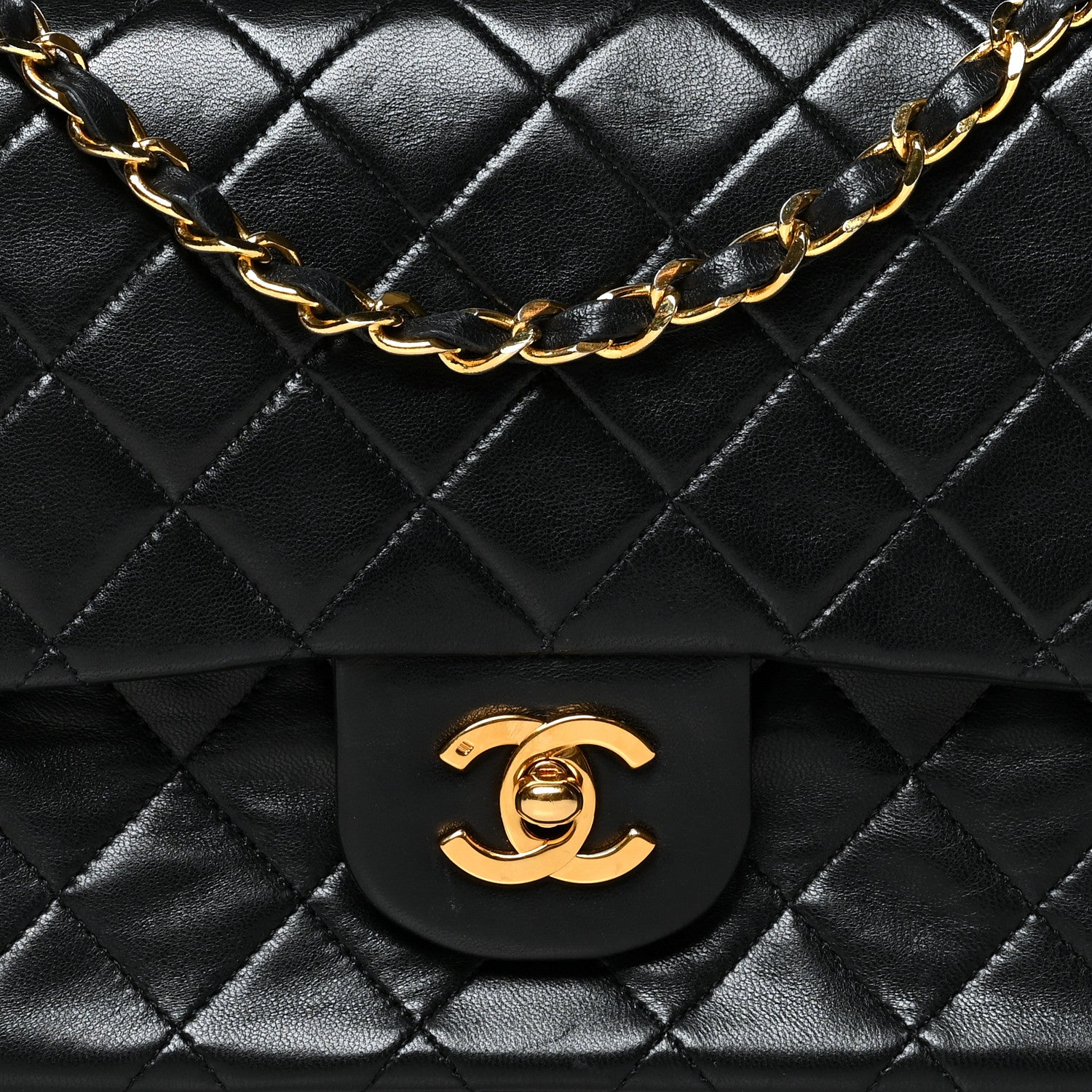 Chanel Lambskin Quilted Medium Double Flap Black 8 of 11