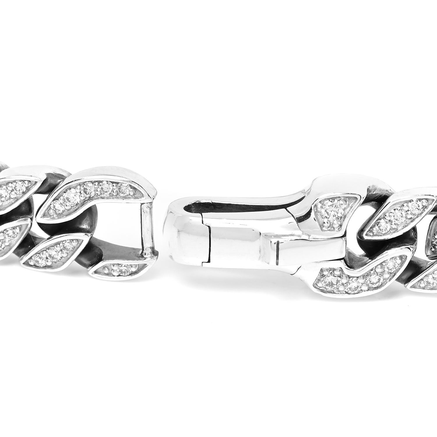 David Yurman Sterling Silver Diamond Curb Chain Bracelet 3 of 4