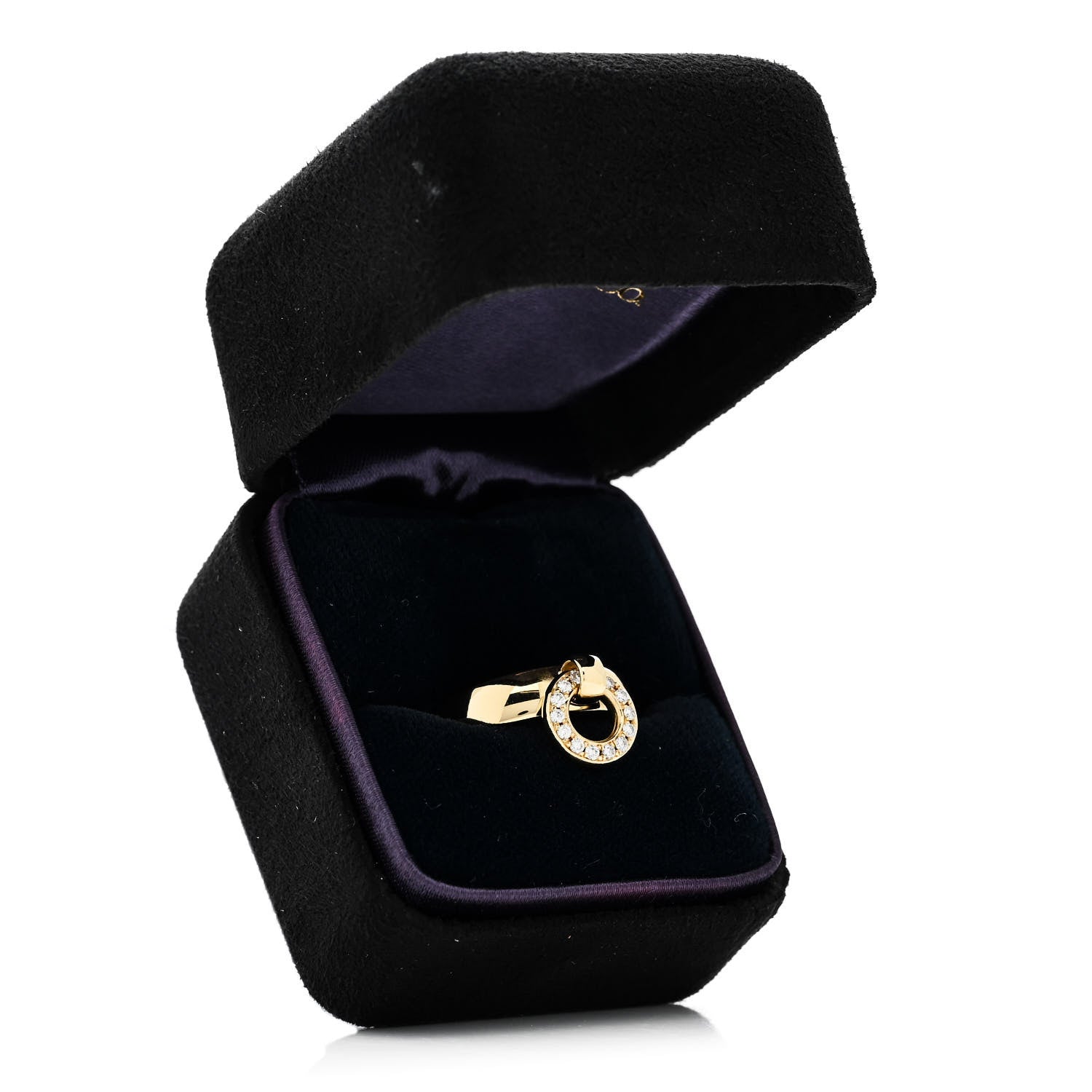 Tiffany 18K Yellow Gold Diamond Open Circle Charm Ring 53 6.25 6 of 6