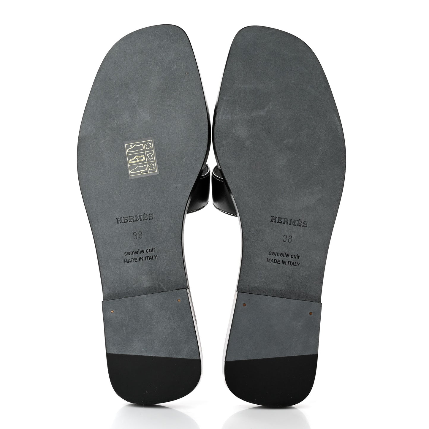 Box Calfskin Oran Sandals 38 Black
