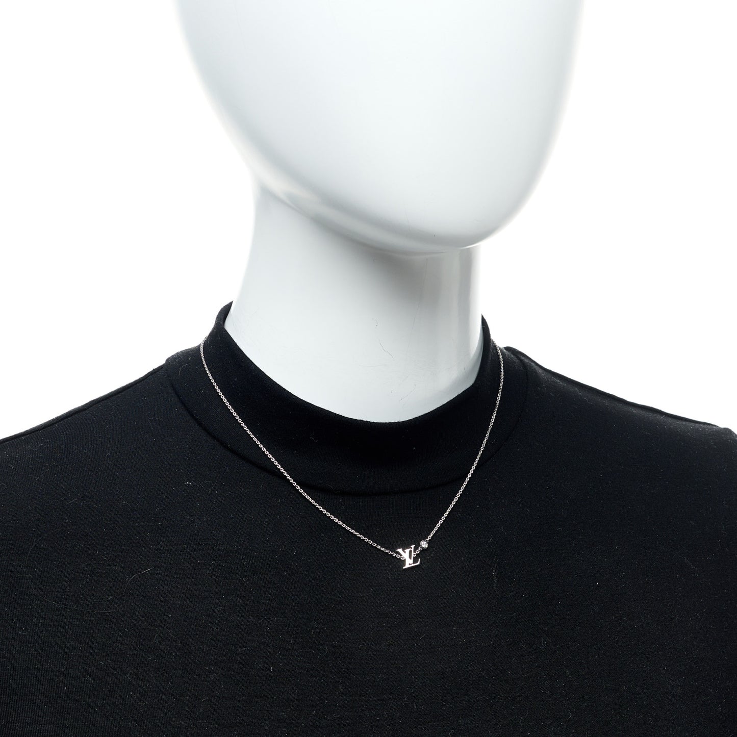 18K White Gold Diamond Idylle Blossom LV Pendant Necklace