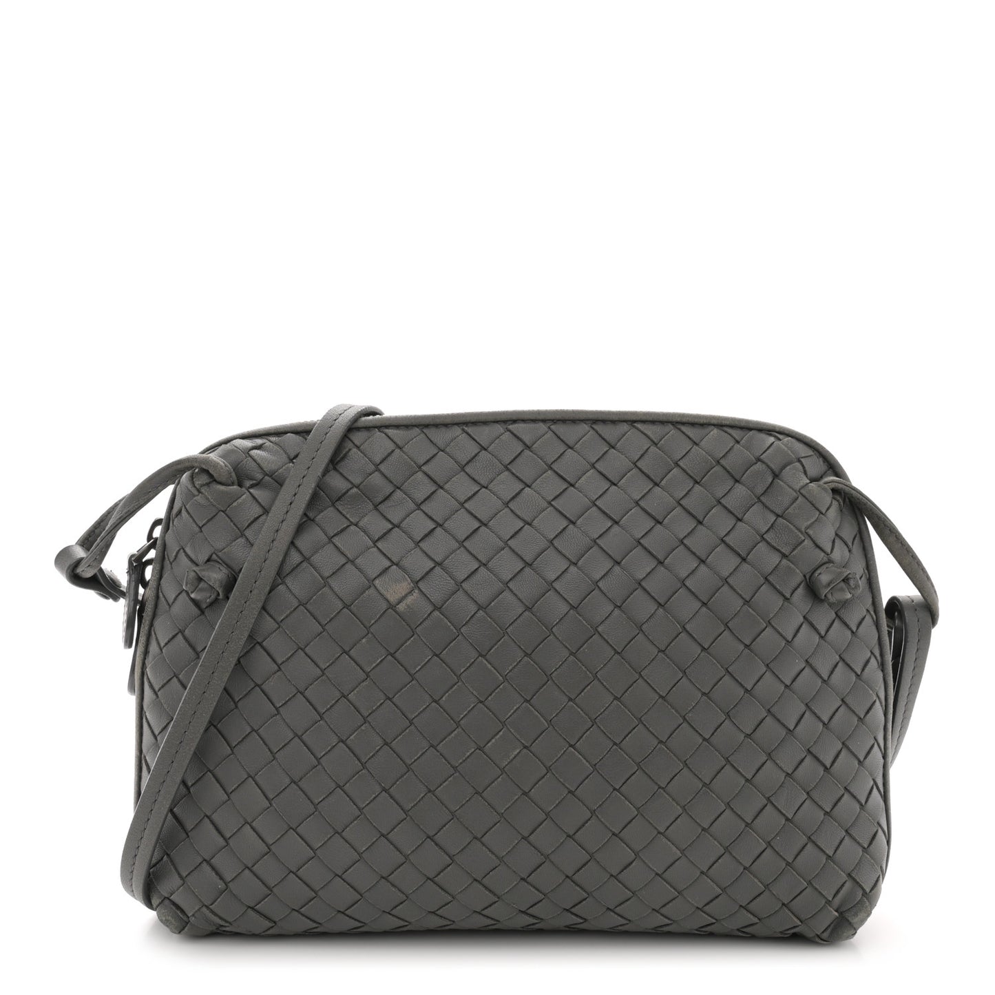 Nappa Intrecciato Nodini Crossbody Messenger New Light Grey