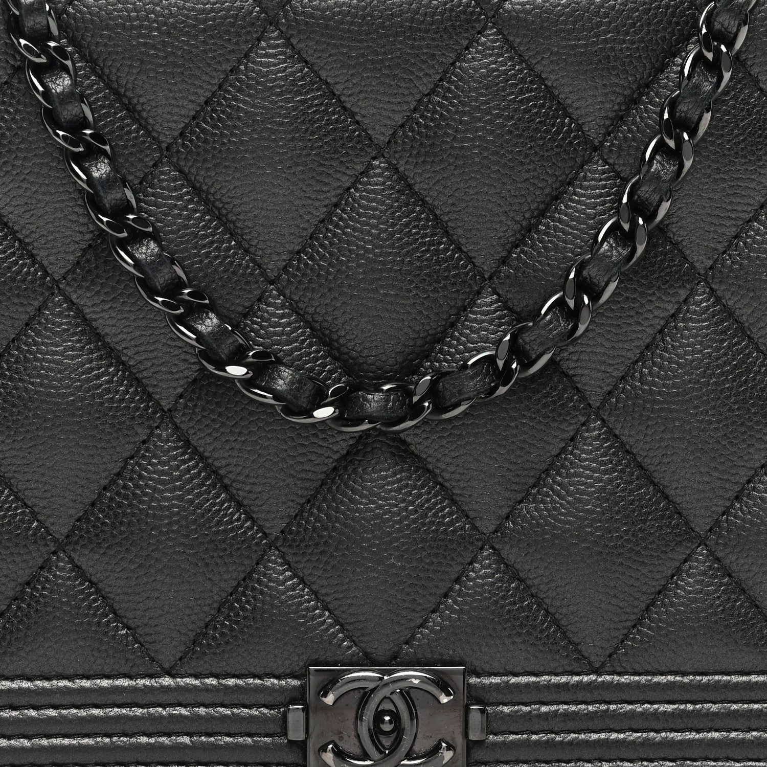 Chanel Caviar Quilted Boy Wallet On Chain WOC So Black 8 of 11