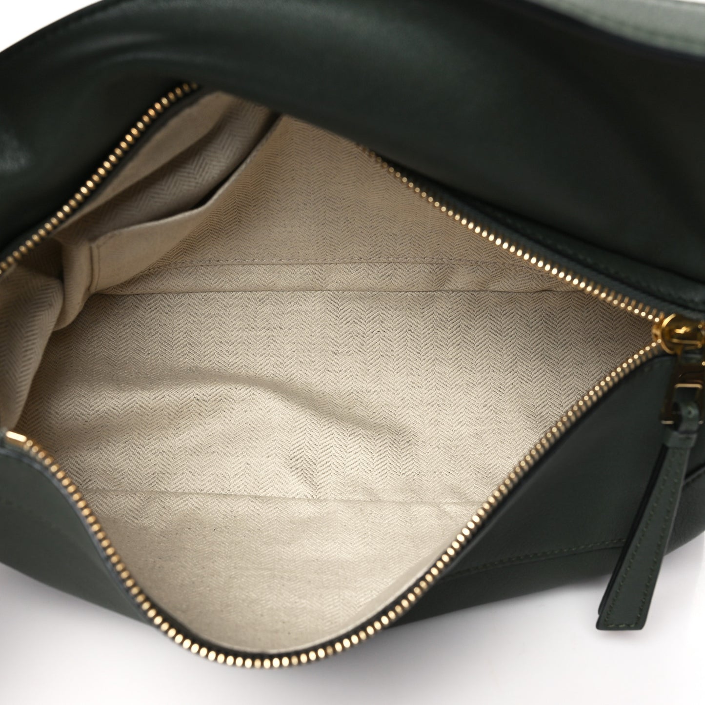Calfskin Puzzle Hobo Army Green