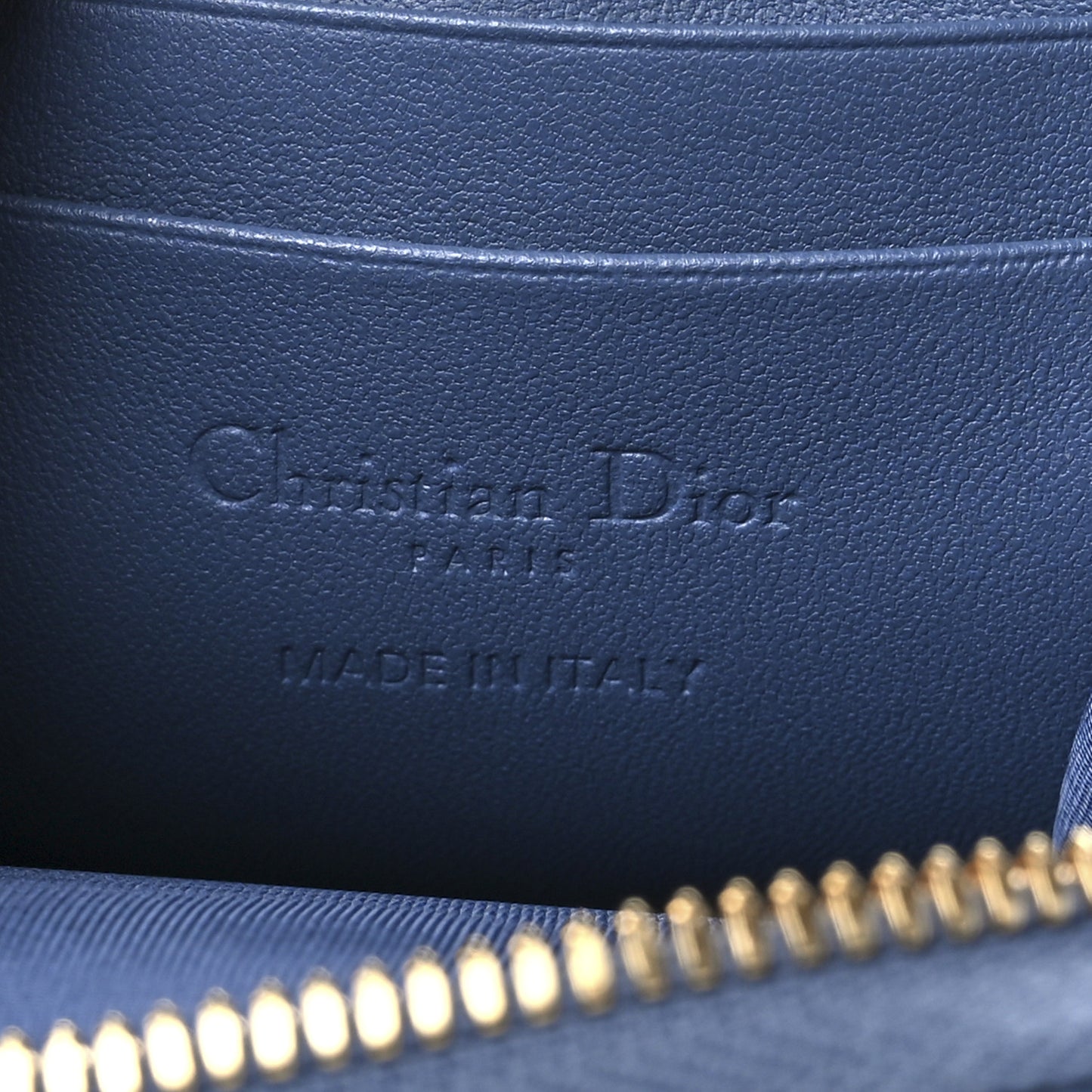 Lambskin Cannage Lady Dior Phone Holder Denim Blue