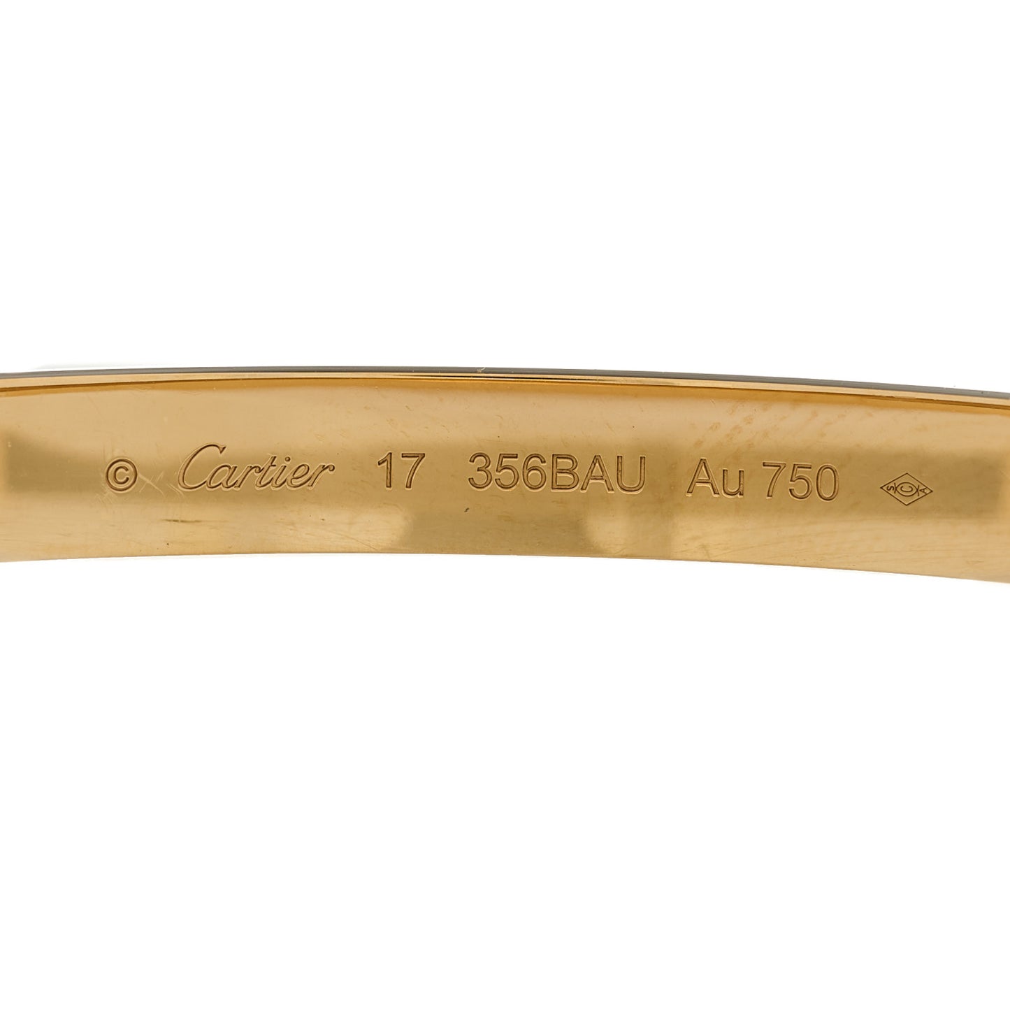 18K Yellow Gold LOVE Single Screw Bracelet 17