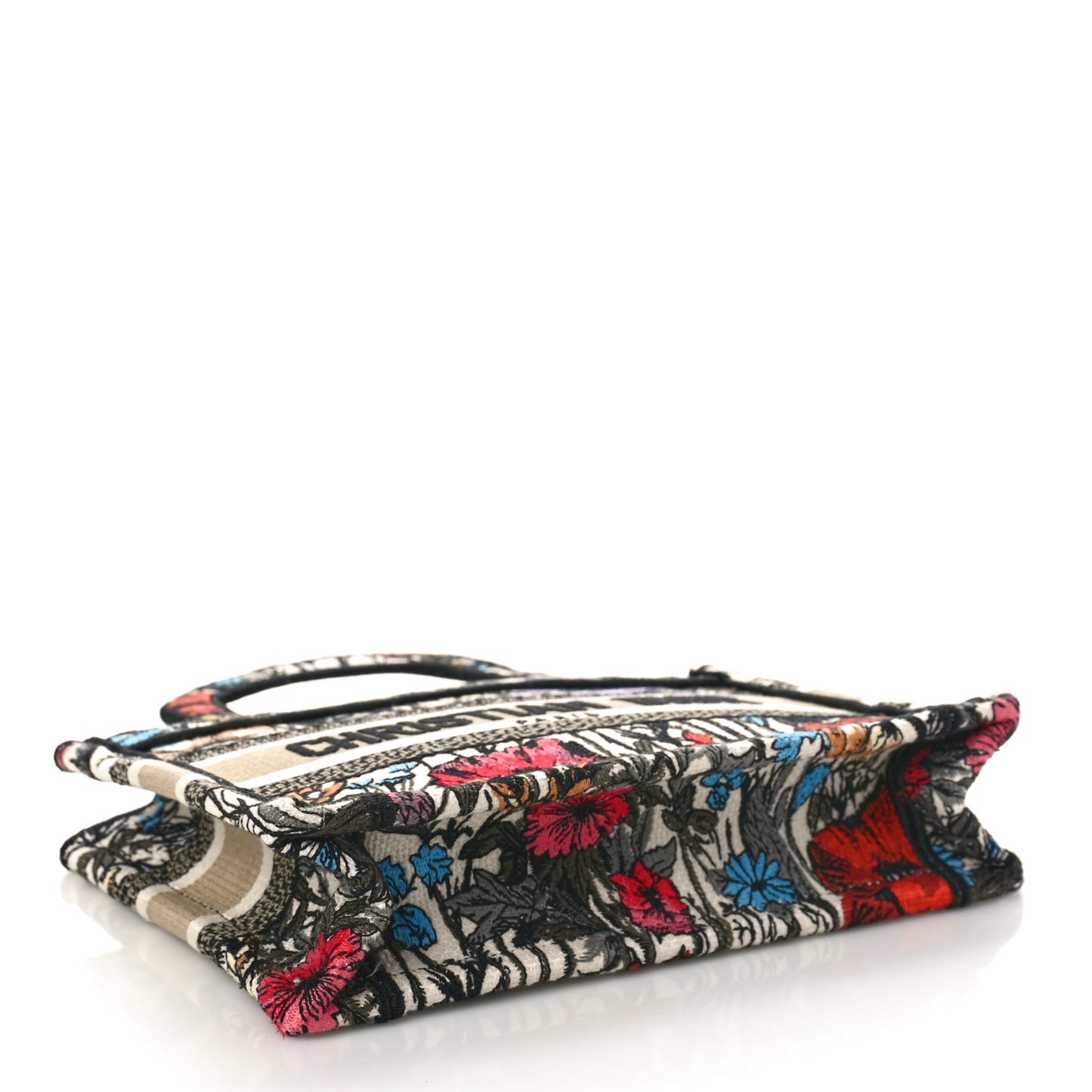 Canvas Embroidered Mille Fleurs Mini Book Tote Multicolor
