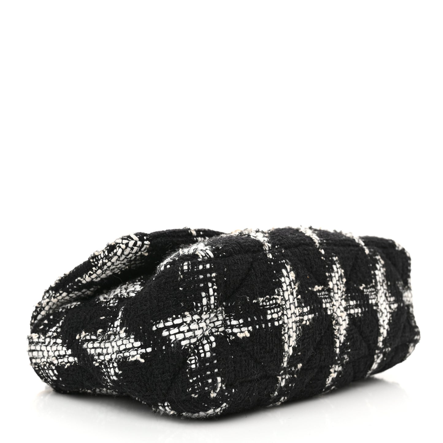 Tweed Quilted Medium Chanel 19 Flap Black White