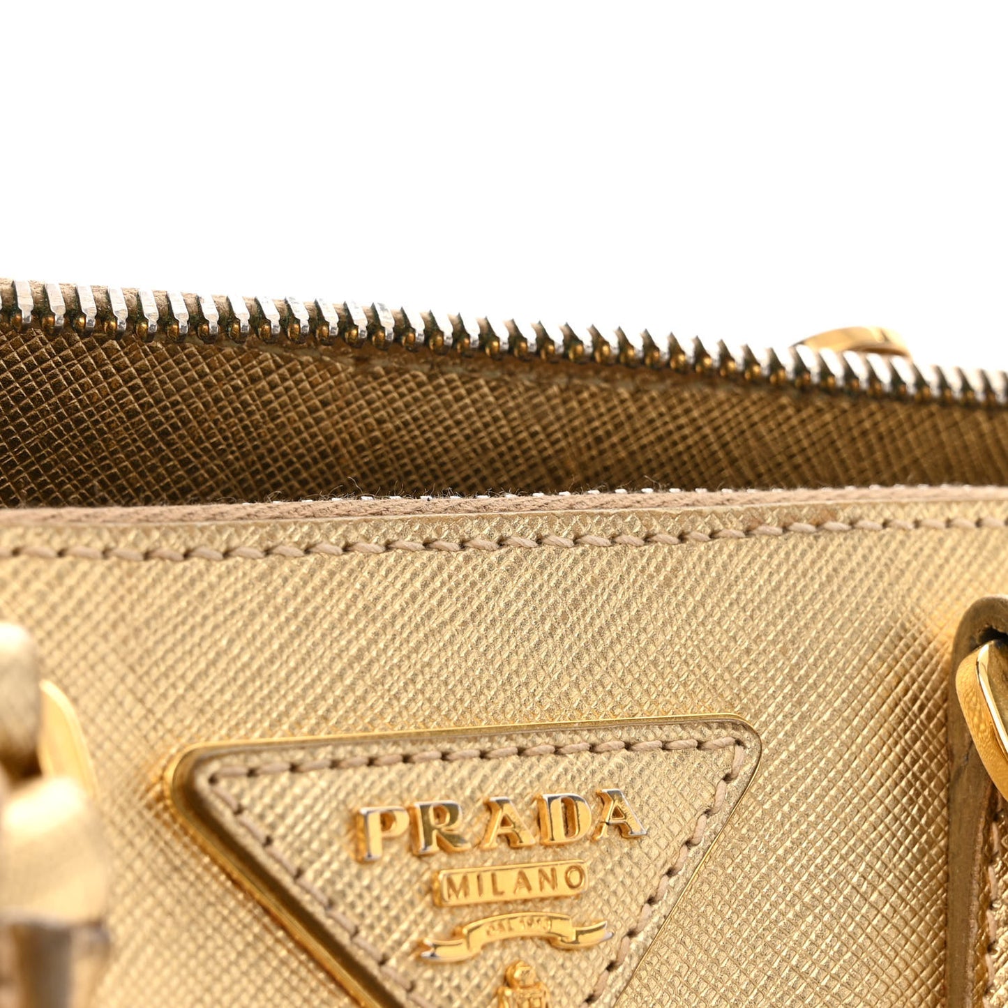 Saffiano Lux Small Promenade Tote Platino