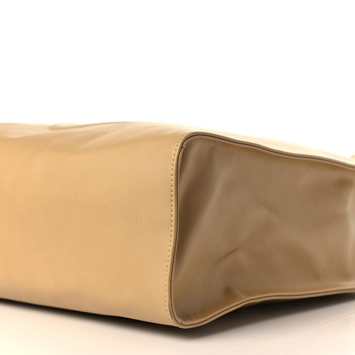 Vegan Leather Medium Shopping Bag Cream