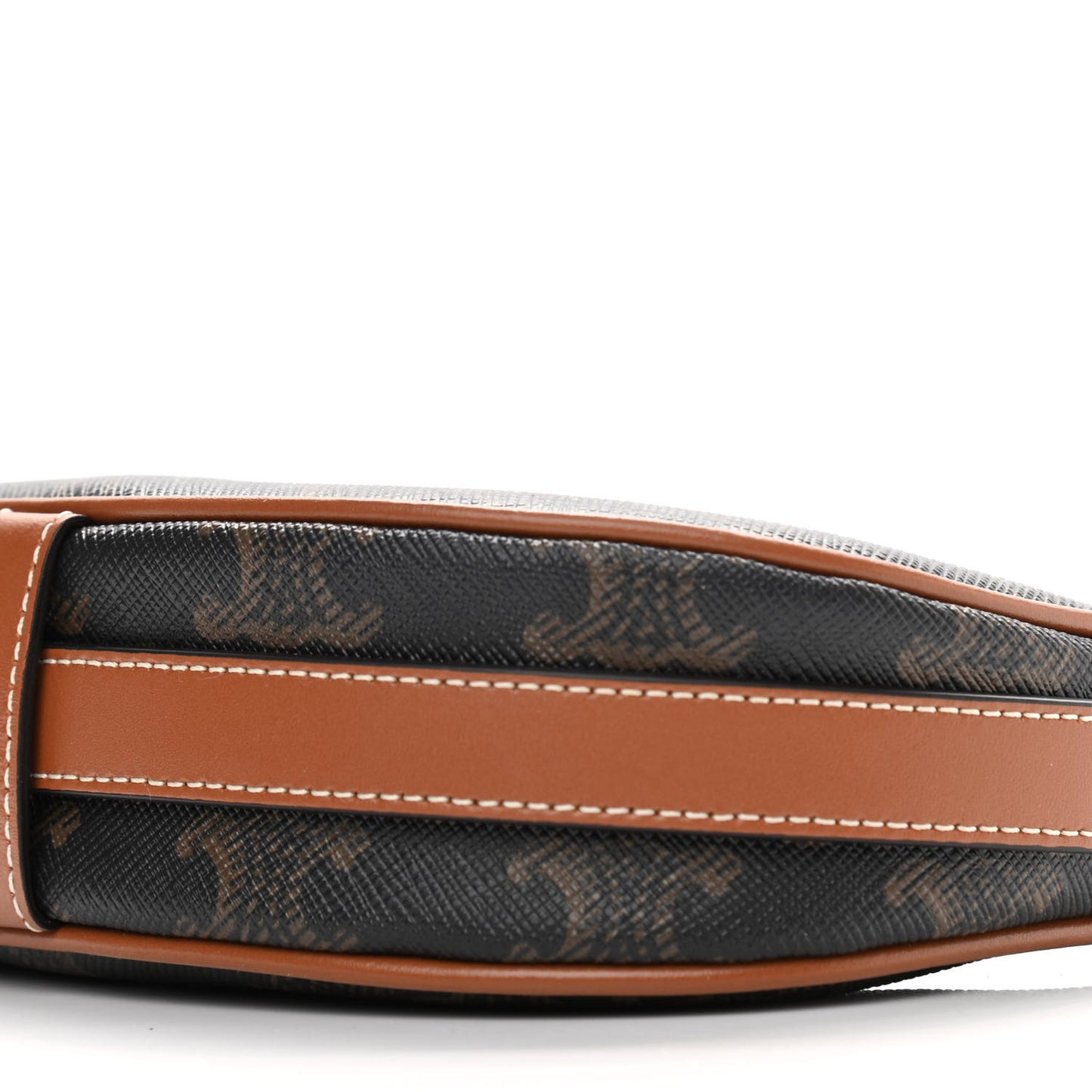 Canvas Calfskin Mini Ava Triomphe Shoulder Bag Tan