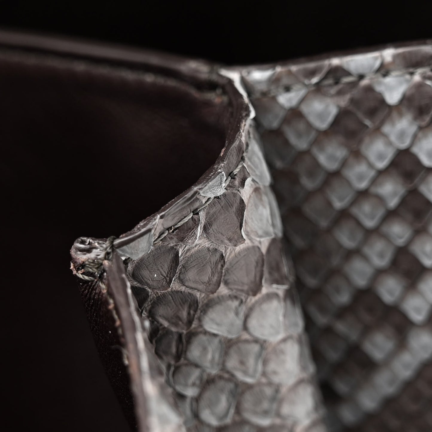 Snakeskin Medium Classic Box Flap Bag Storm