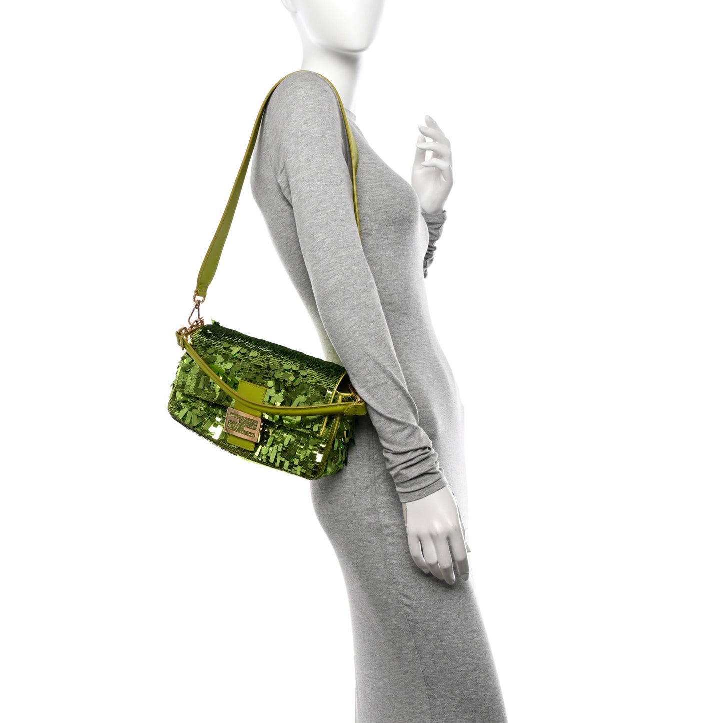 Sequin Paillettes Vitello Grace Sex and the City Baguette Wasabi