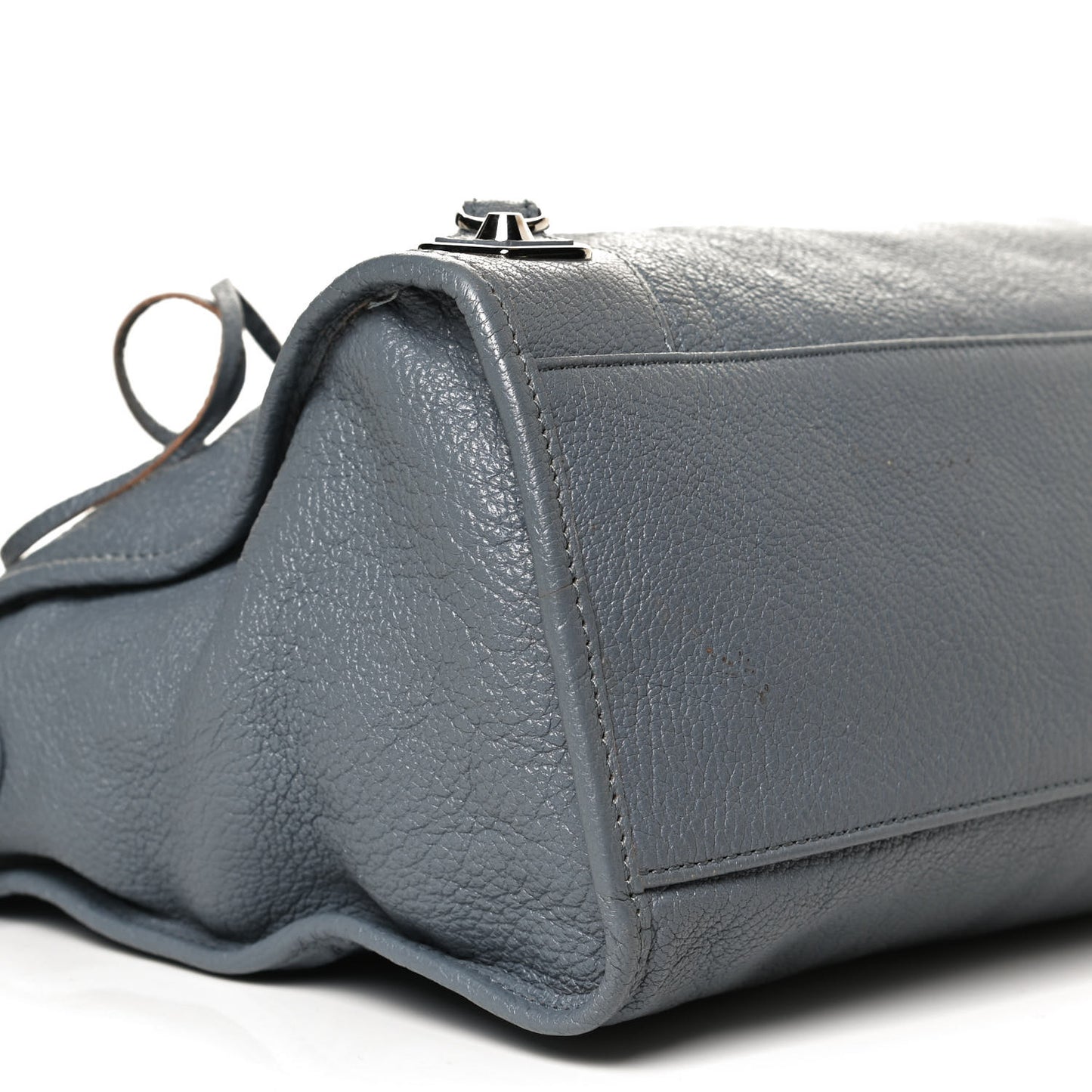 Chevre Silver Metallic Edge Hardware City Bleu Acier