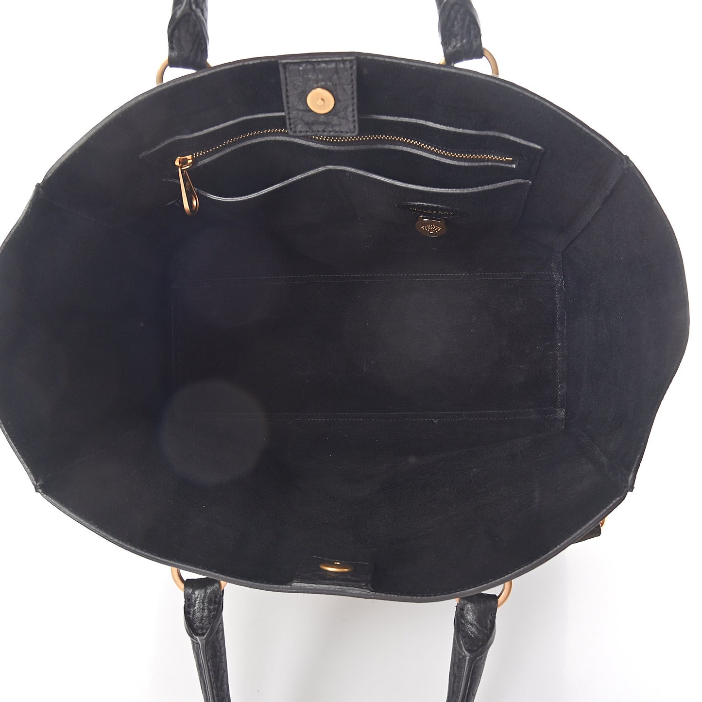 Silky Calf Nubuck Medium Willow Tote Black Dark Green