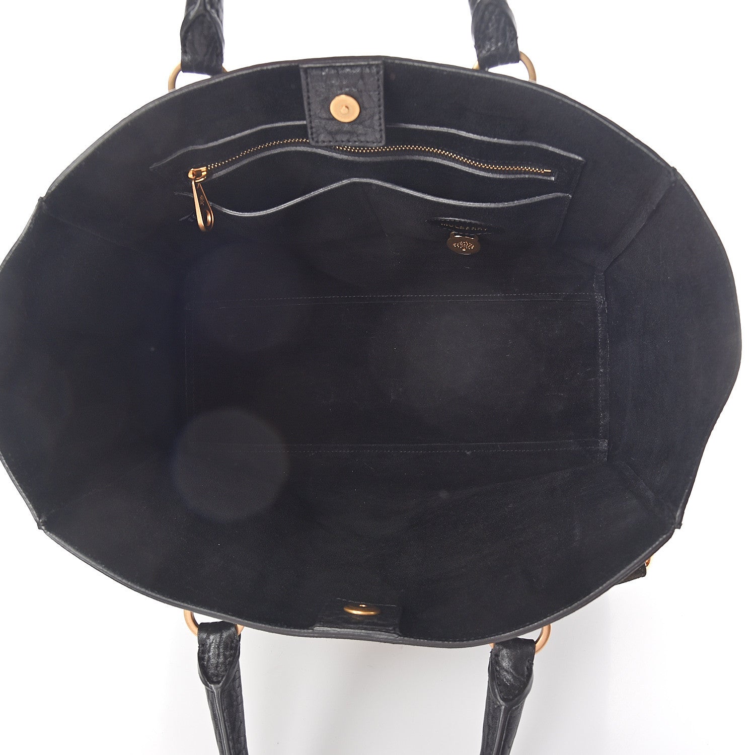 Mulberry Silky Calf Nubuck Medium Willow Tote Black Dark Green 4 of 9