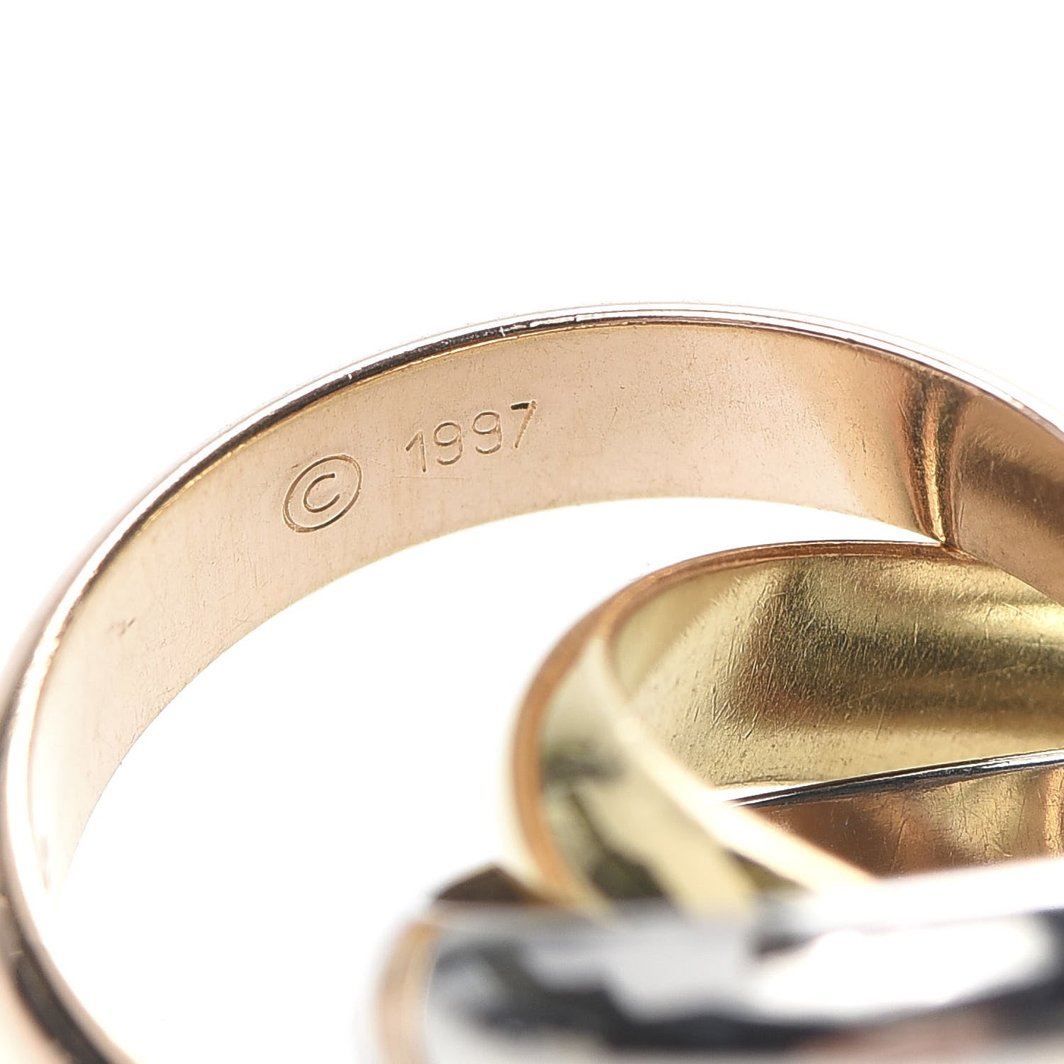 Cartier 18K Pink Yellow White Gold Large Trinity Ring 52 6 5 of 7