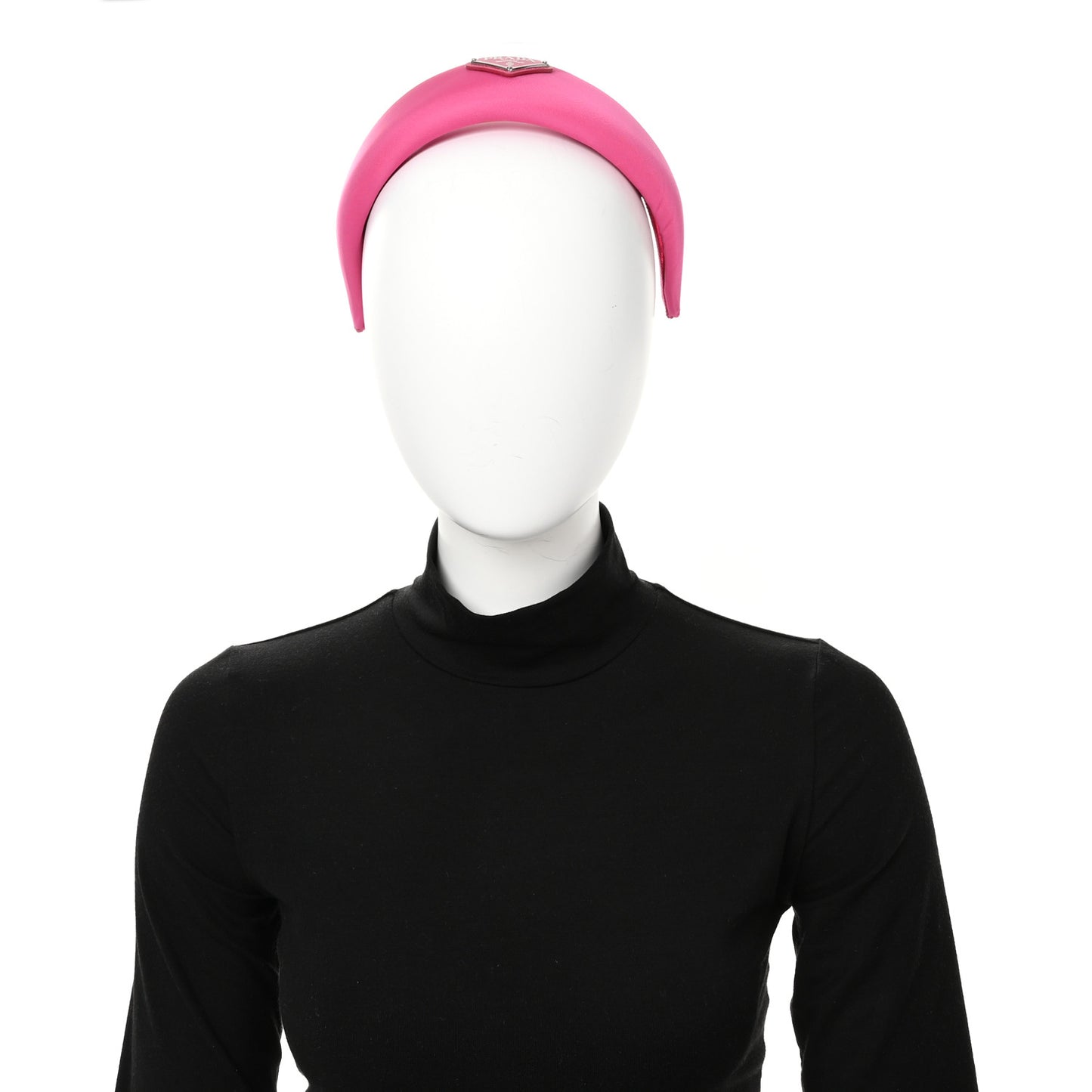 Re-Nylon Metal Triangle Logo Headband Fuxia