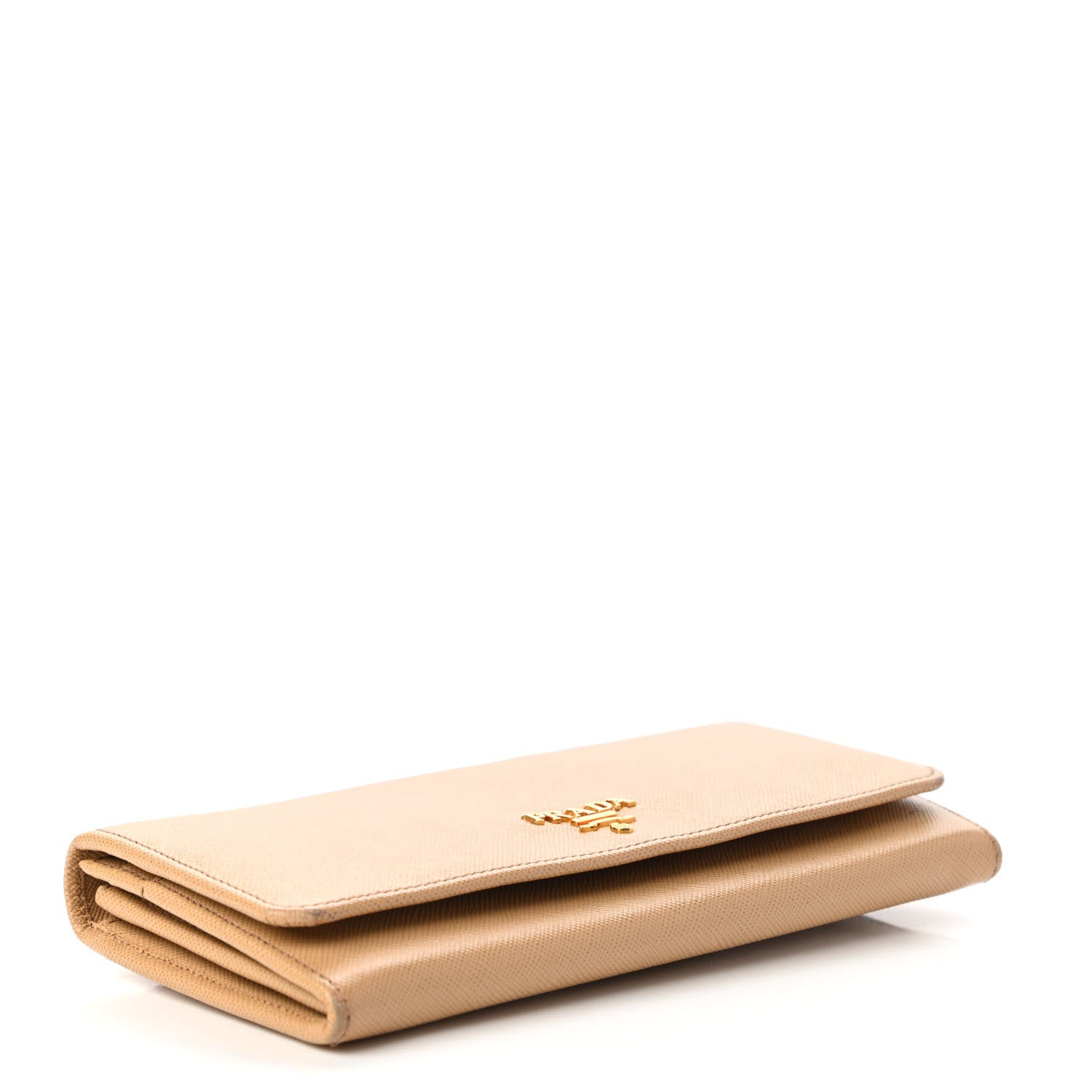 Prada Saffiano Metal Continental Flap Wallet Noisette 4 of 10