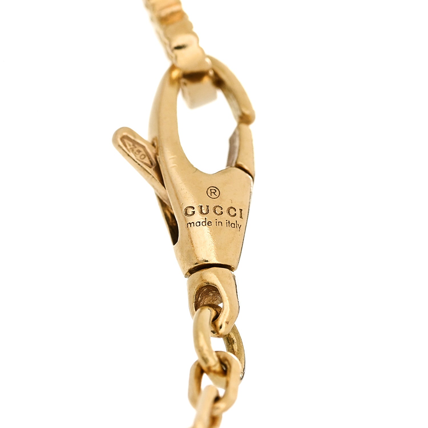 Gucci 18K Yellow Gold Diamond Pink Opal Le Marche des Merveilles Feline Bracelet 3 of 7