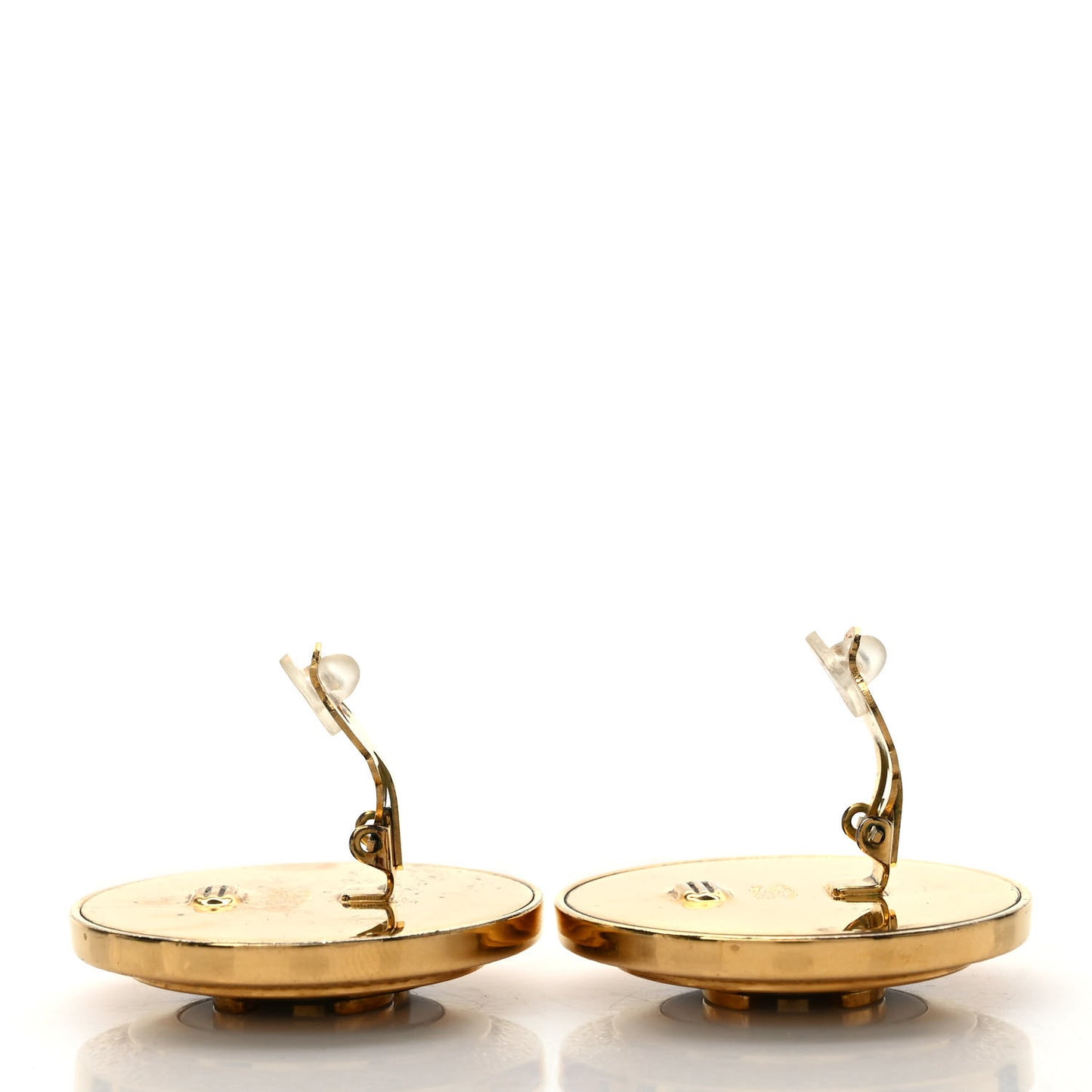 CC Clip On Earrings Black Gold