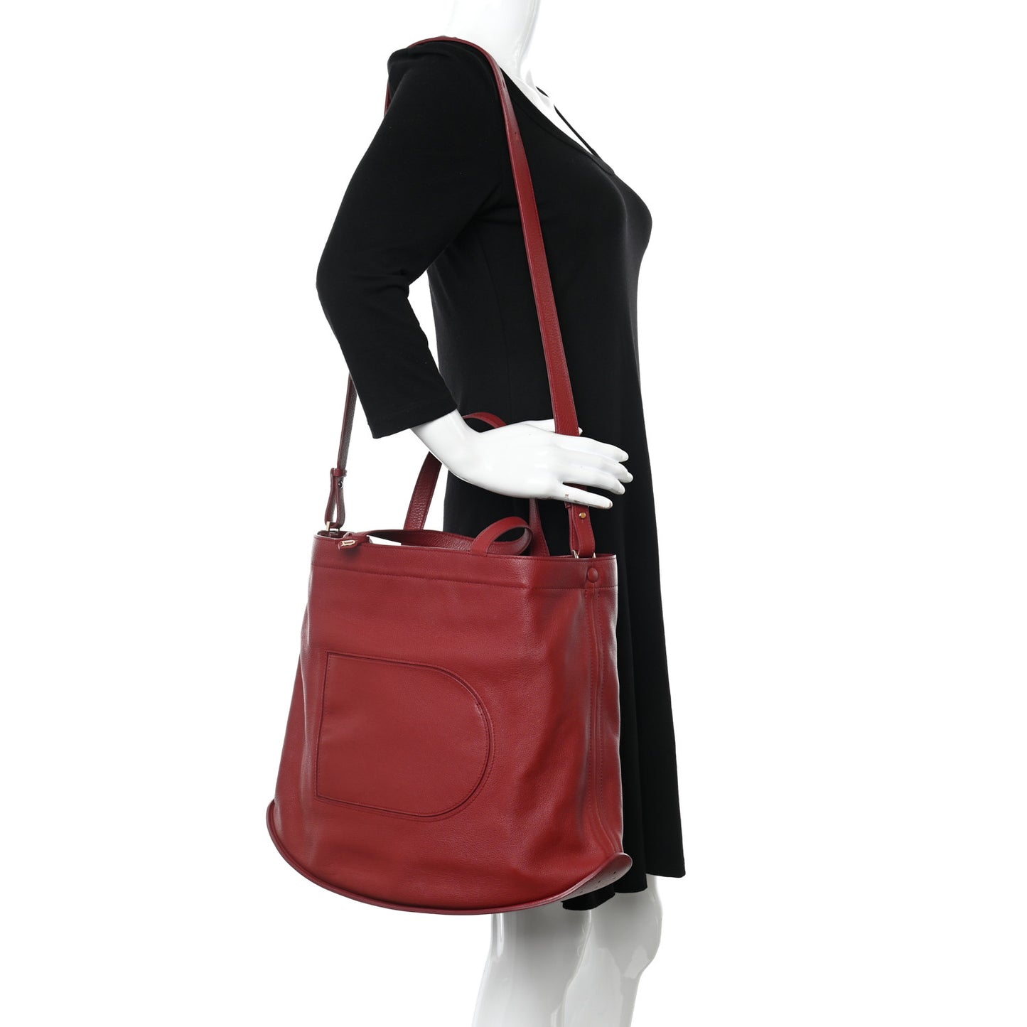 Grained Calfskin Le Pin Tote Red