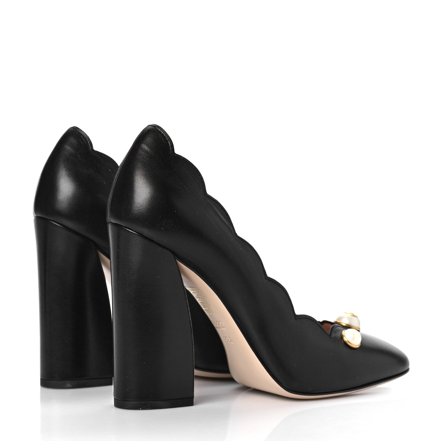 Malaga Kid Pearl Embellished Willow Loafer Pumps 39.5 Black