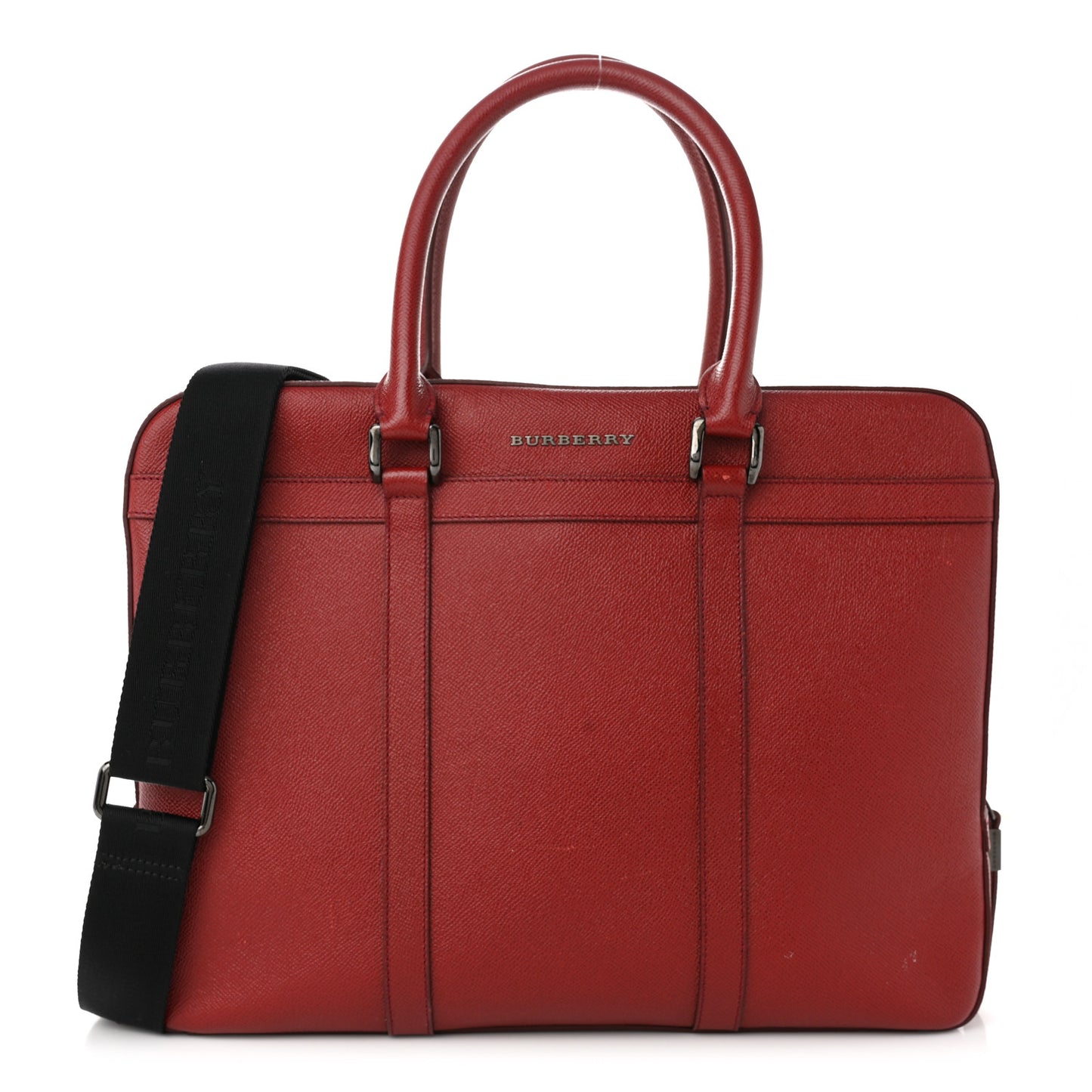 Textured Calfskin Small Newberg Briefcase Red