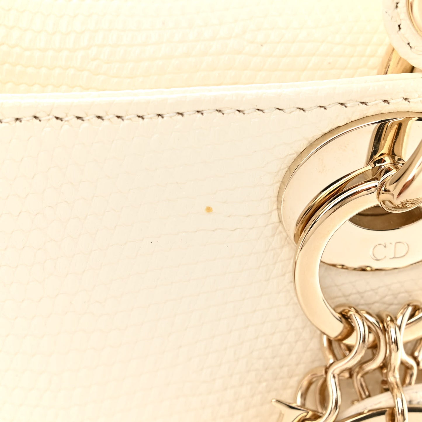 Lizard Mini Lady Dior White