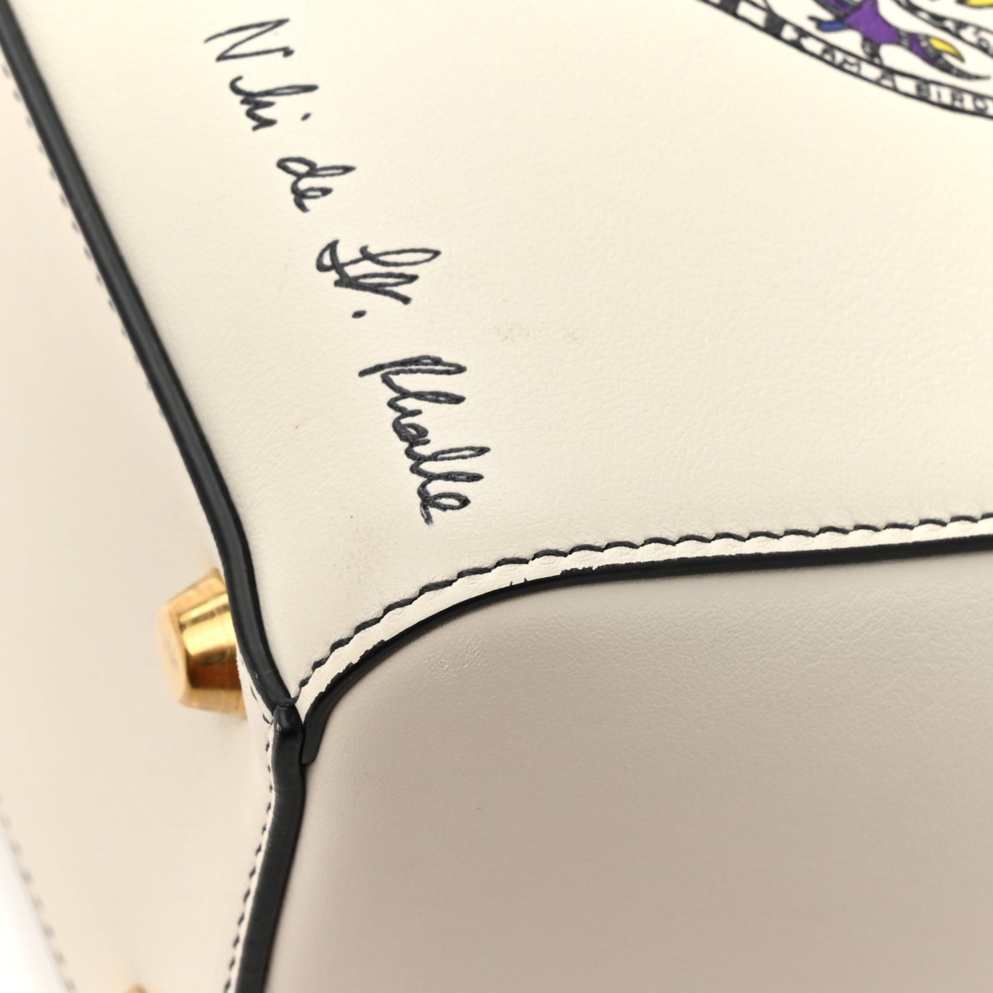Calfskin Niki De Saint Phalle Heart Medium Supple Lady Dior Off White