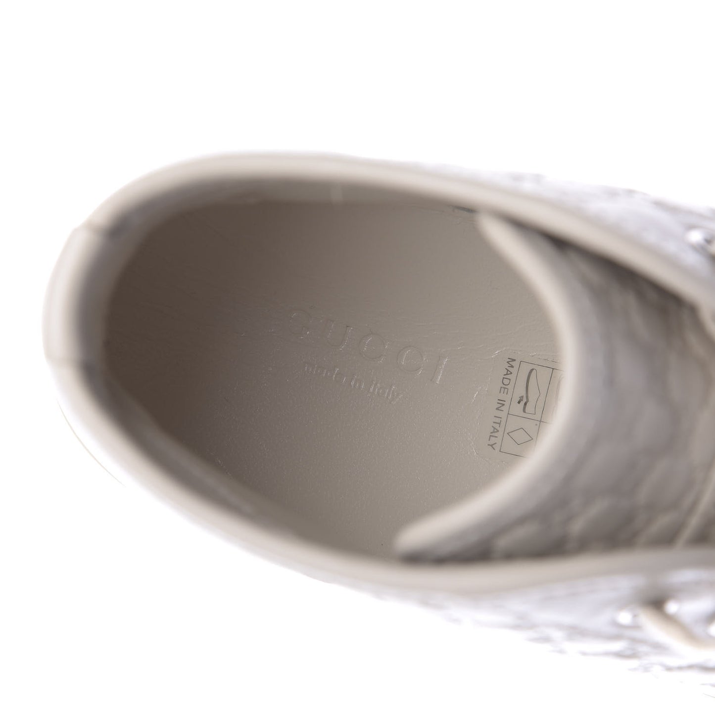 Microguccissima Womens High Top Sneakers 38.5 Off White