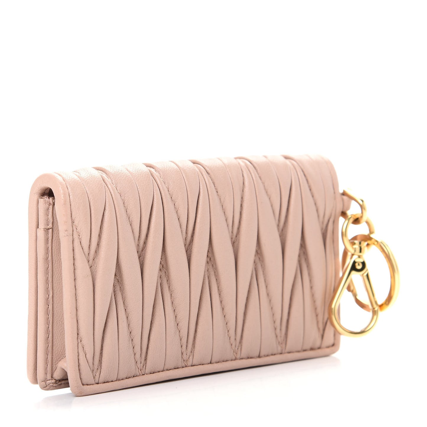 Nappa Matelasse Flap Card Holder Key Ring Cammeo