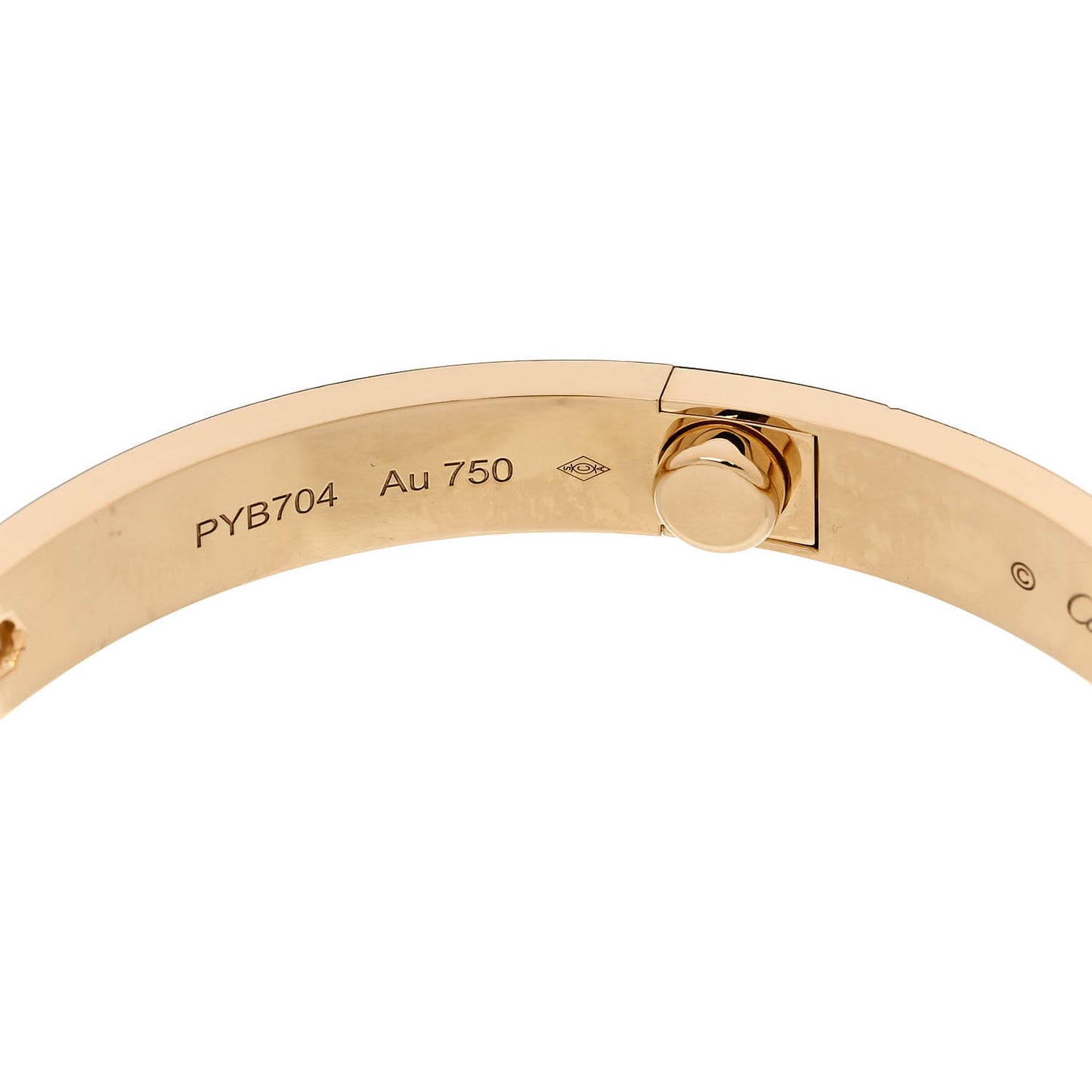 18K Yellow Gold 4 Diamond LOVE Bracelet 17
