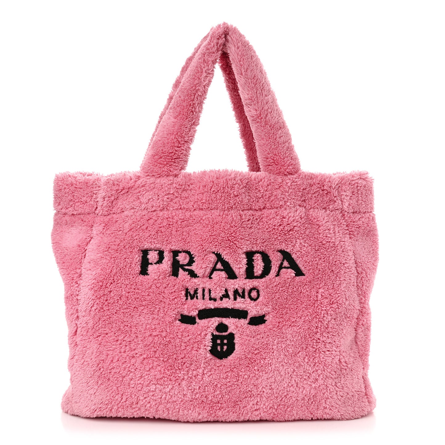 Terry Cloth Tote Bag Petalo Black