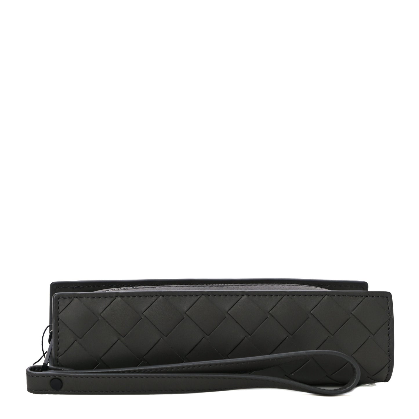 Nappa Maxi Intreccio Wristlet Pouch Graphite