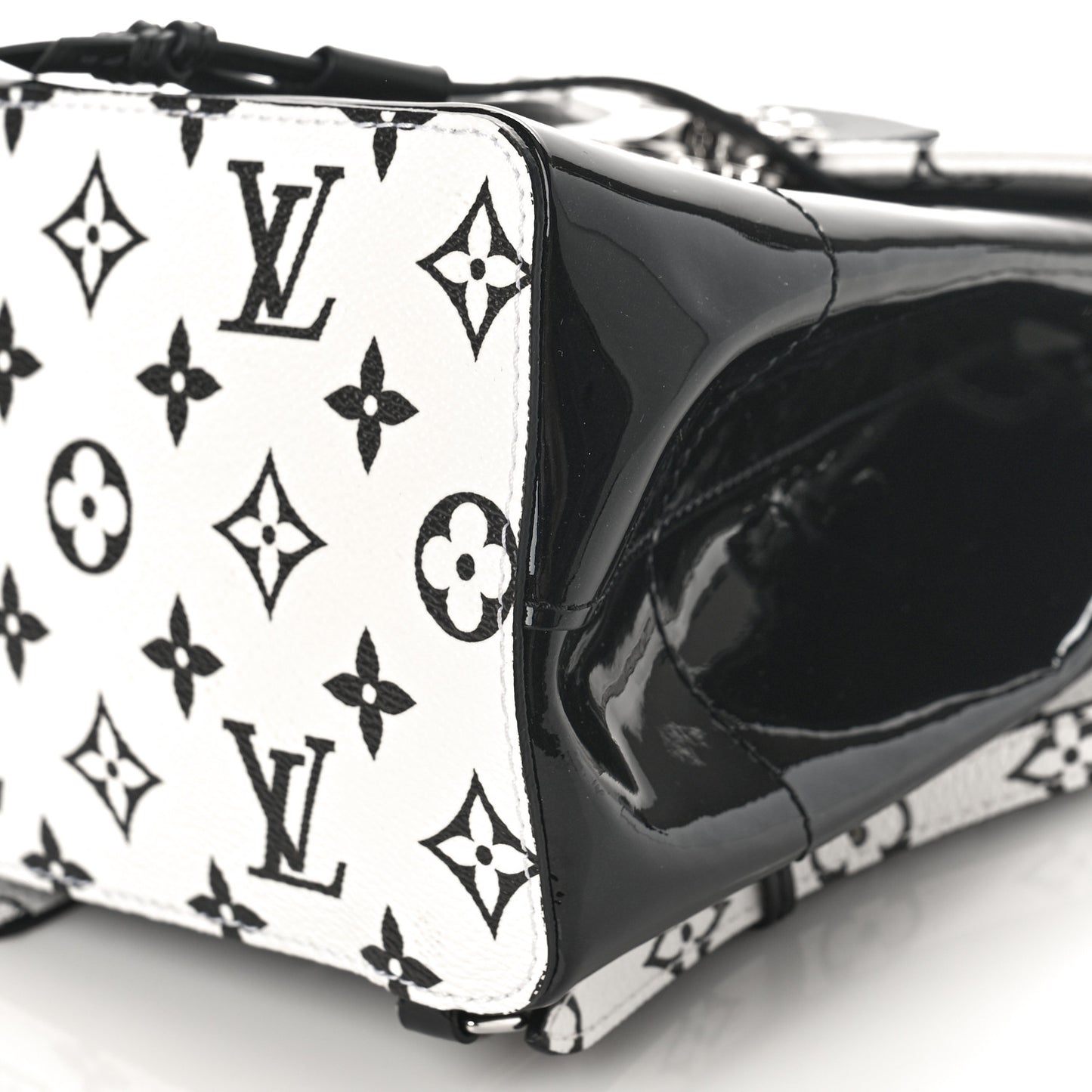 Patent Monogram Hot Springs Backpack Black White