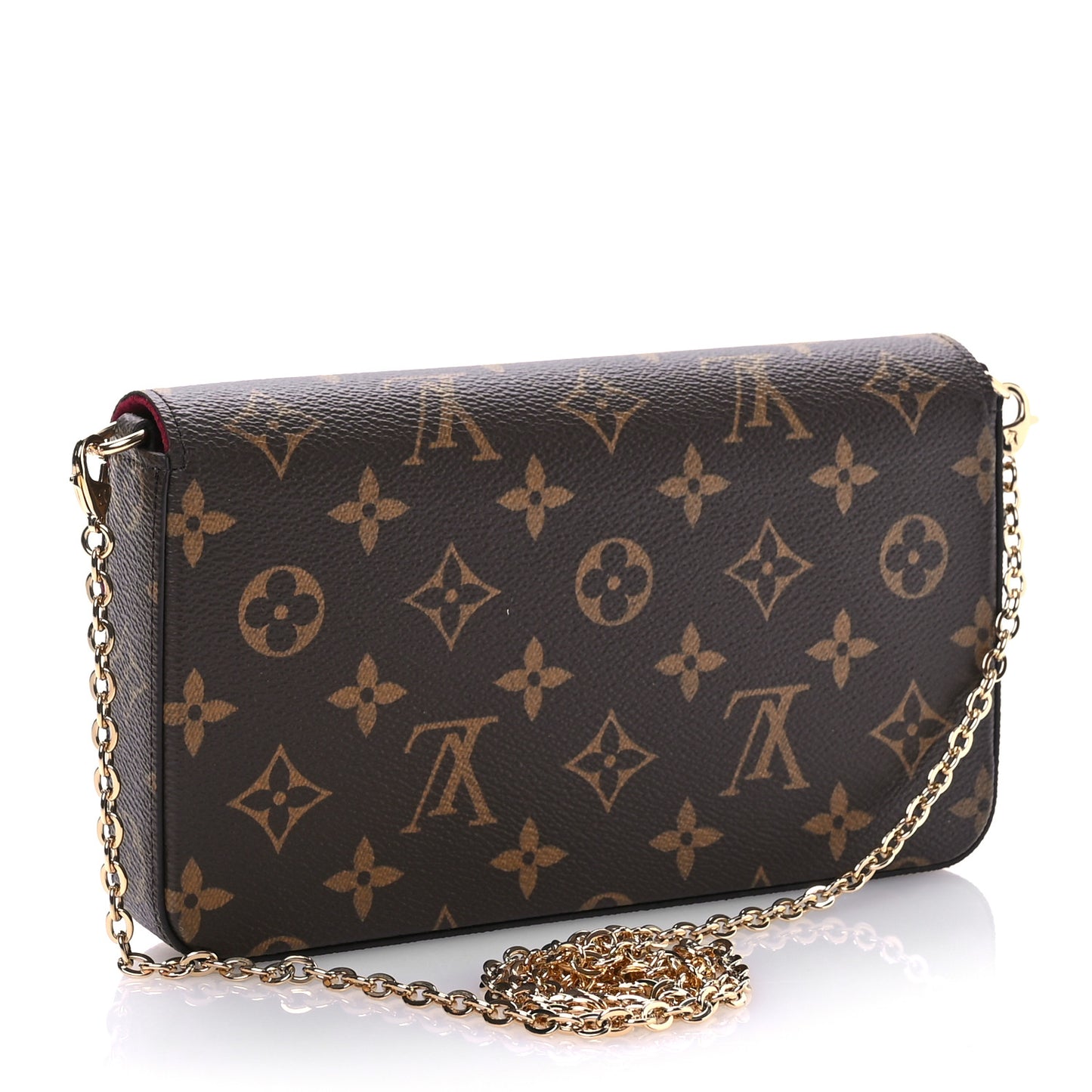 Monogram Pochette Felicie Chain Wallet Fuchsia