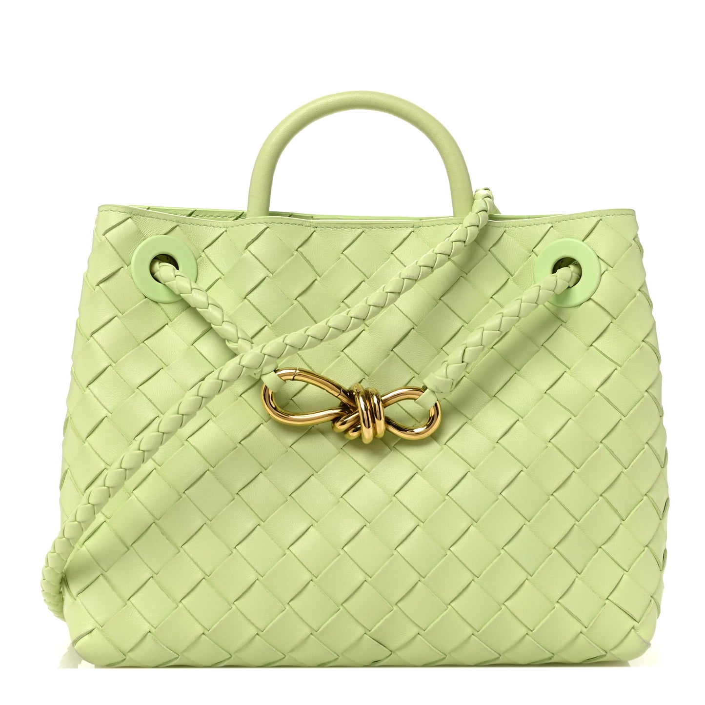 Nappa Intrecciato Small Andiamo Shoulder Bag Fennel