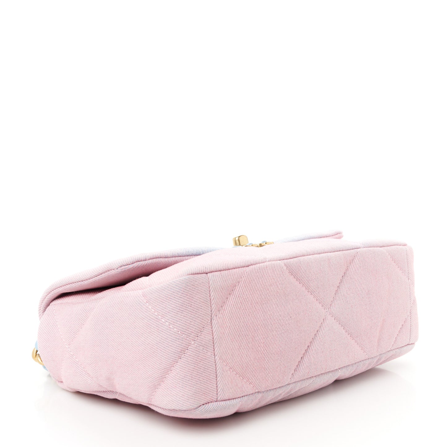 Denim Quilted Medium Chanel 19 Flap Blue Pink