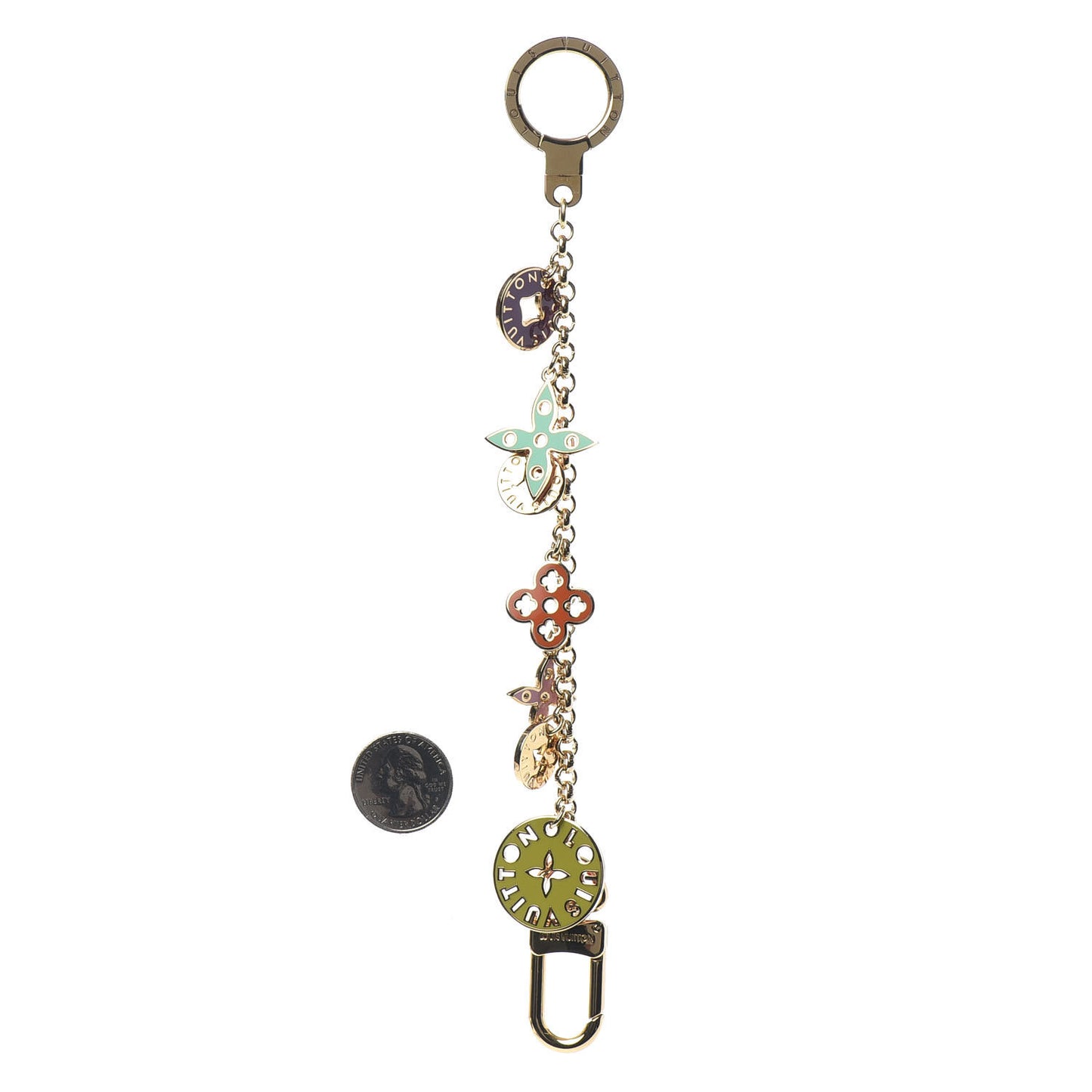 Enamel Looping Key Chain Bag Charm Multicolor