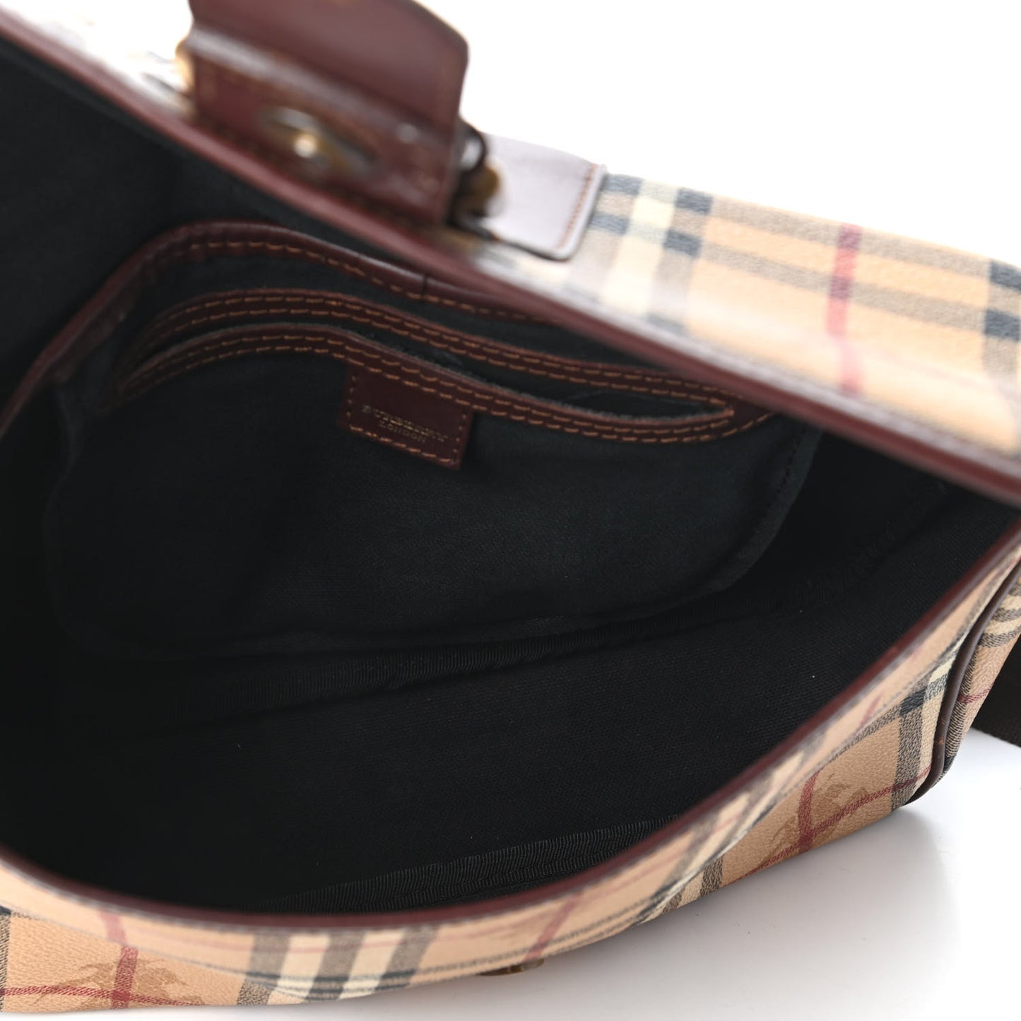 Haymarket Check Buckle Crossbody Bag Brown