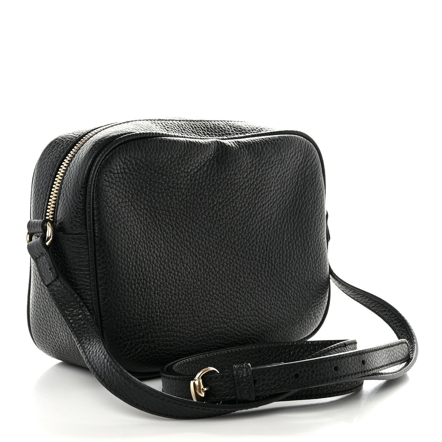 Pebbled Calfskin Small Soho Disco Bag Black