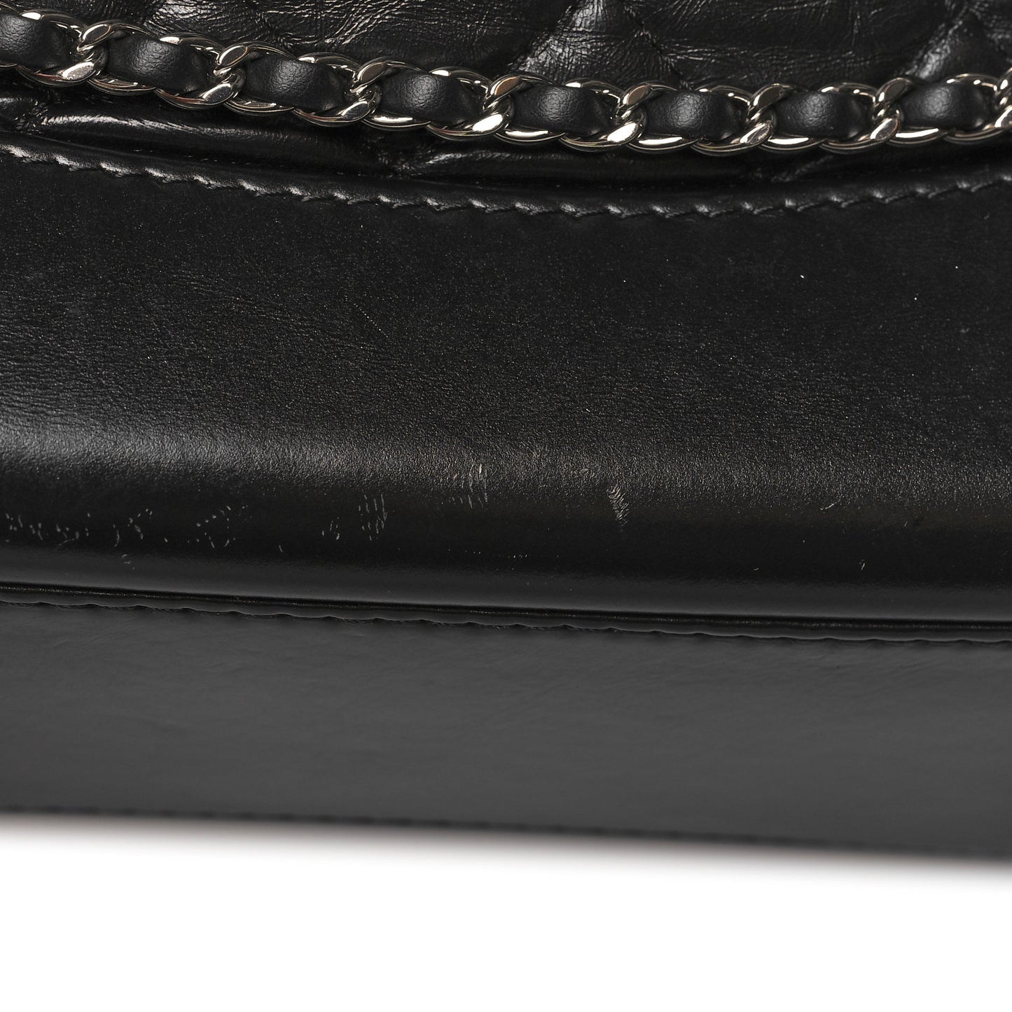 Aged Calfskin Quilted Gabrielle Backpack Black
