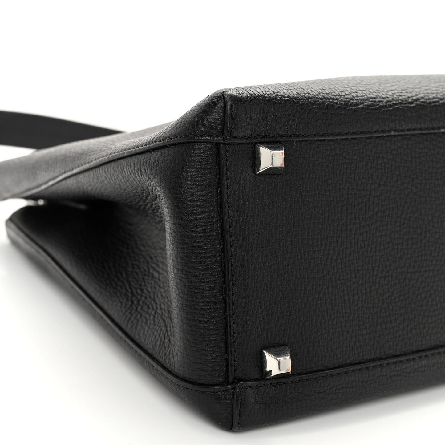 Grained Calfskin Visetos Medium Sarah Hobo Black