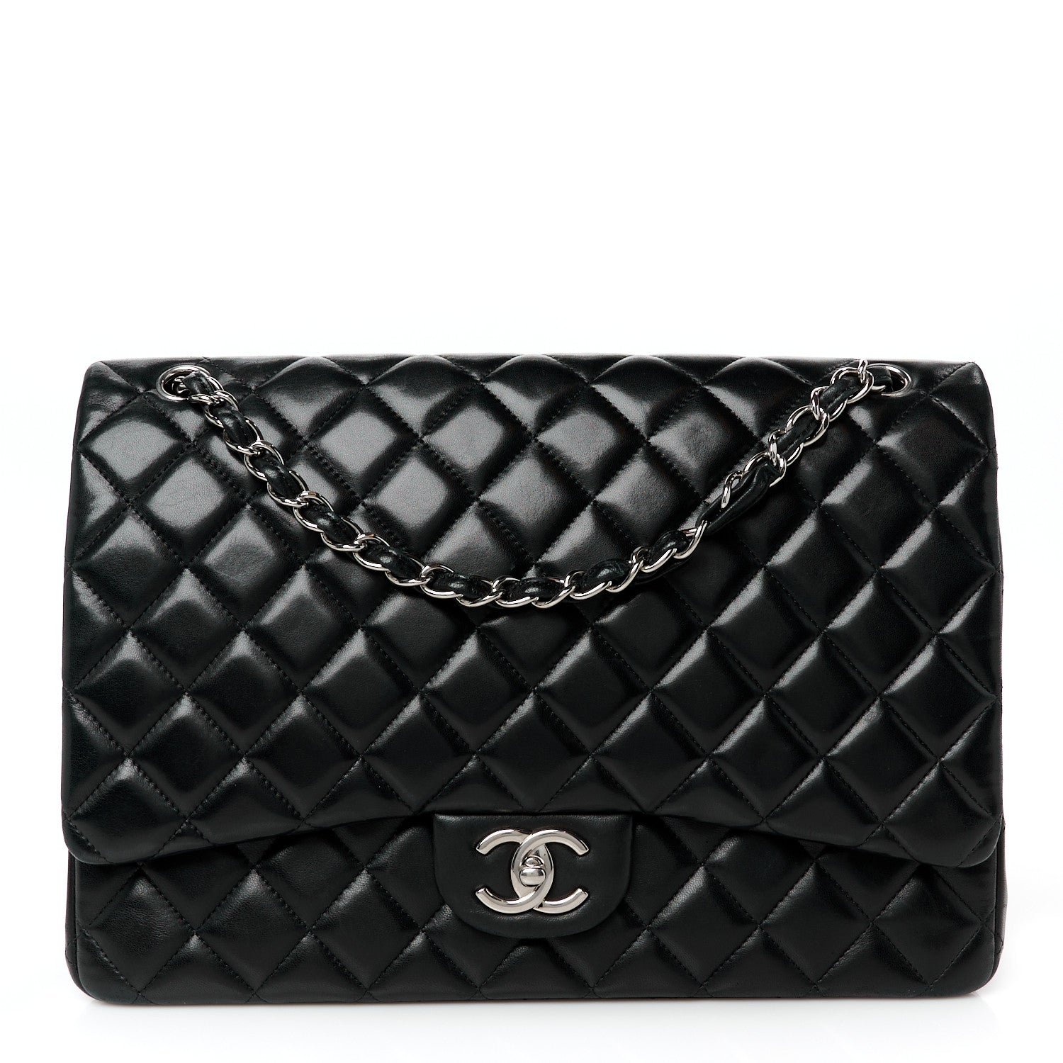 Chanel Lambskin Quilted Maxi Double Flap Black 1 of 11