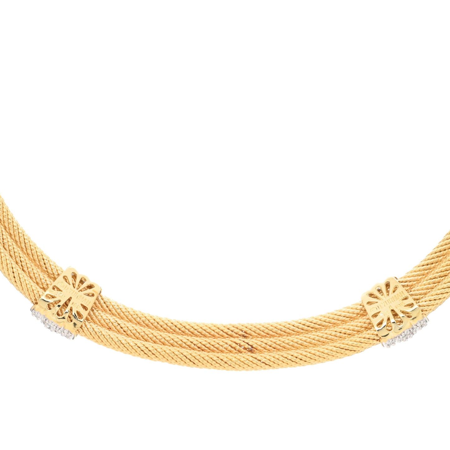 18K Yellow Gold Diamond Station Collar Necklace