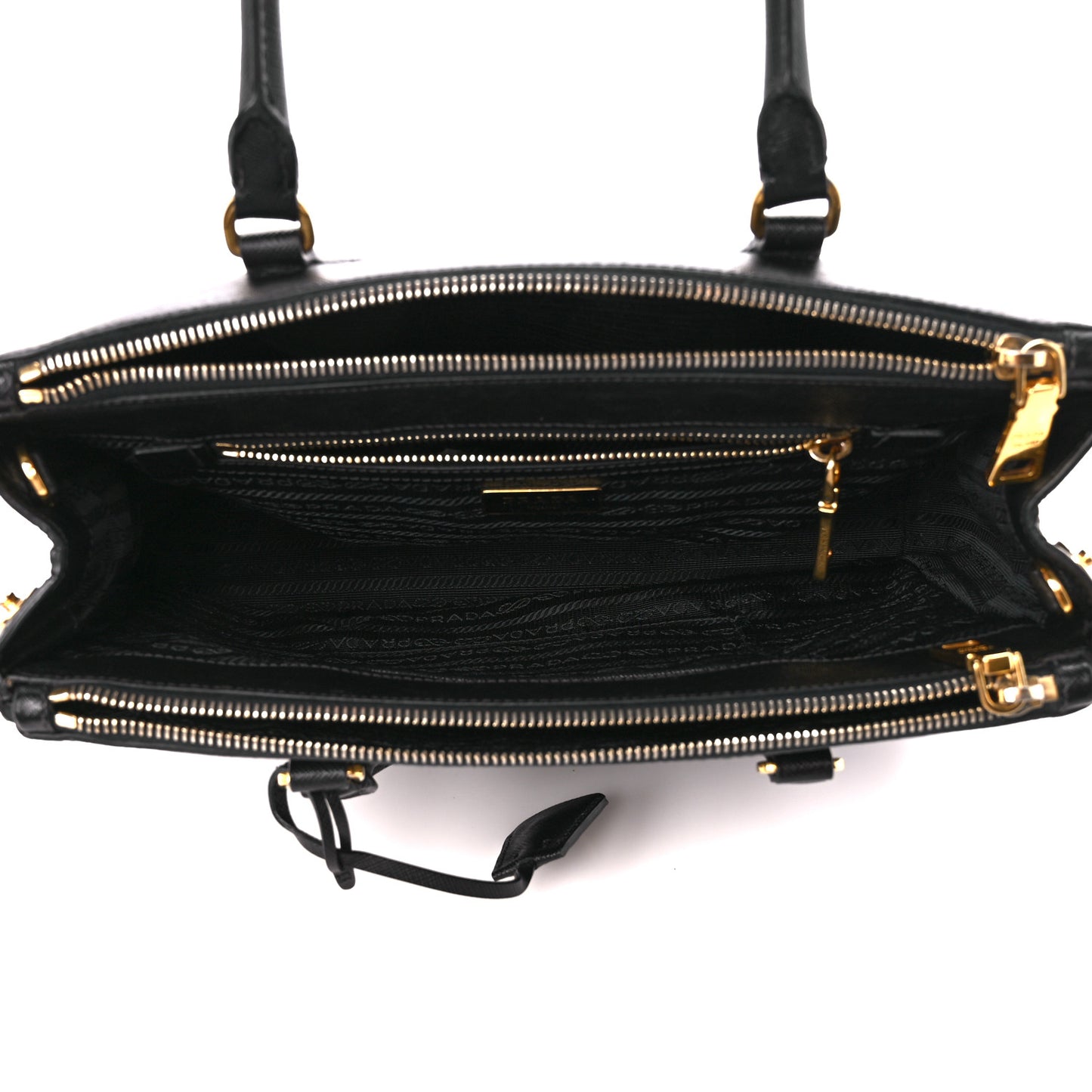 Saffiano Small Galleria Double Zip Tote Black